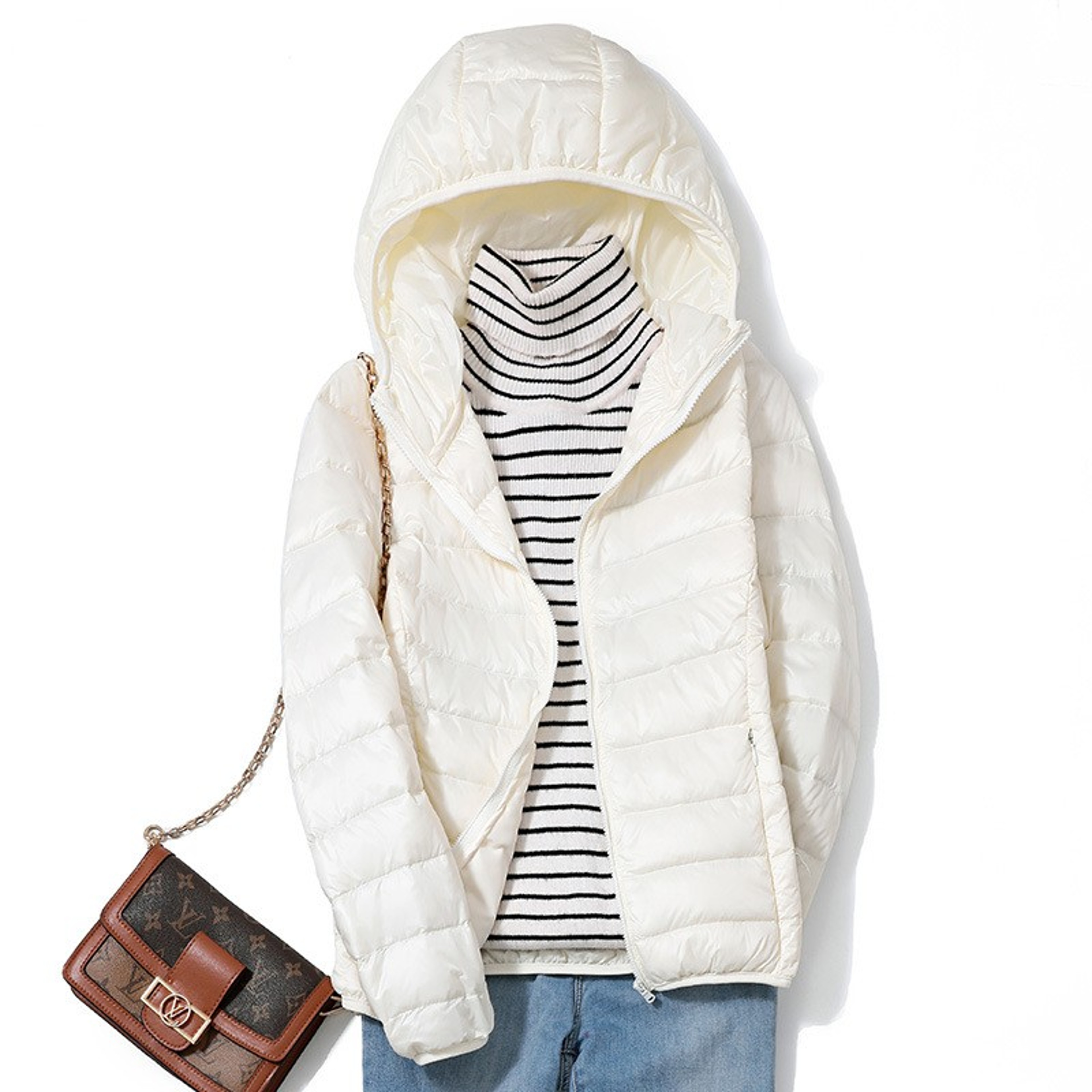 Women Fashion Short Puffer Jackets, Ultralight Thin Packable Coats,Sweet Style Down Outerwear – view 12