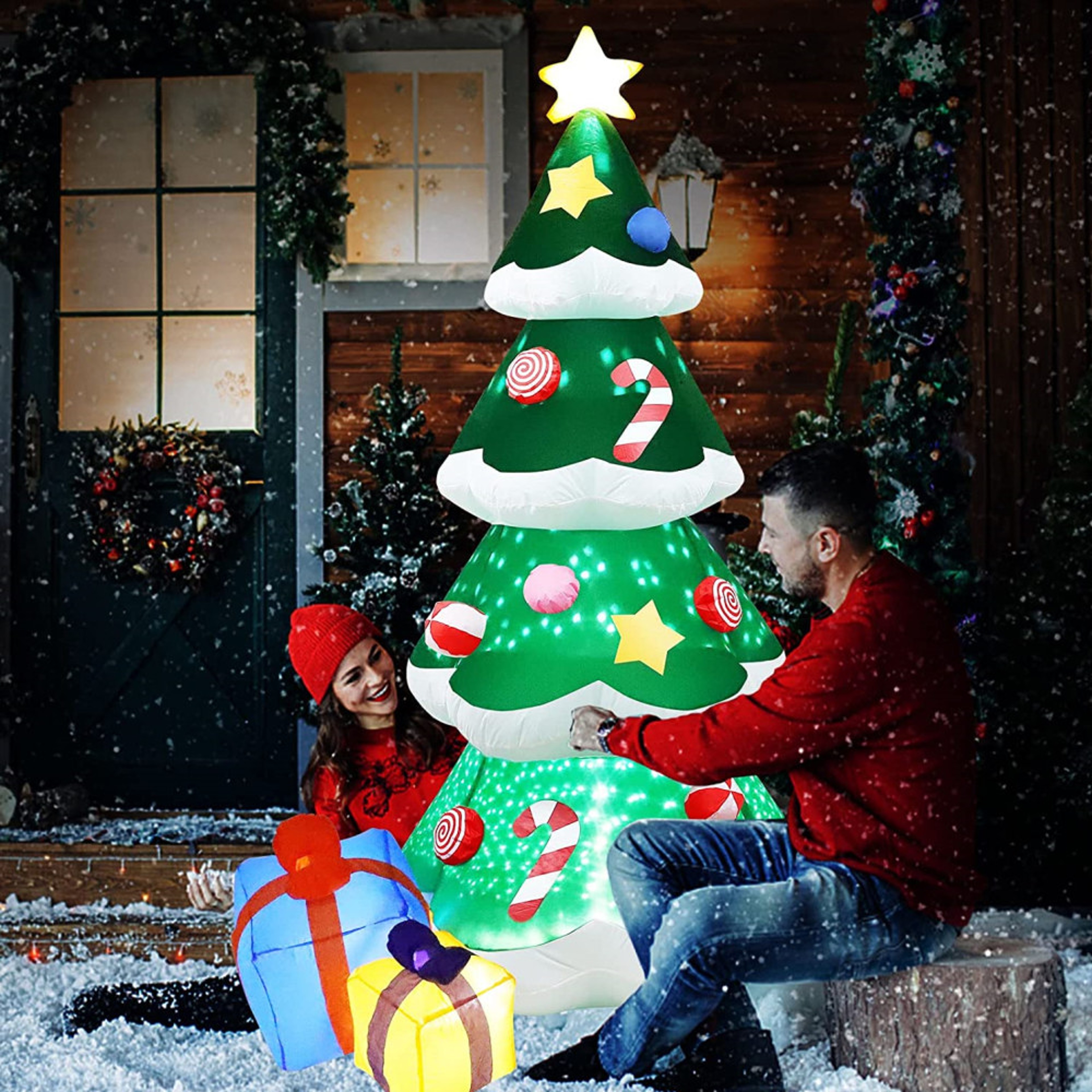Christmas Inflatable Xmas Tree With LED Lights Outdoor Ornament Holiday Party Decoration New Year I 2