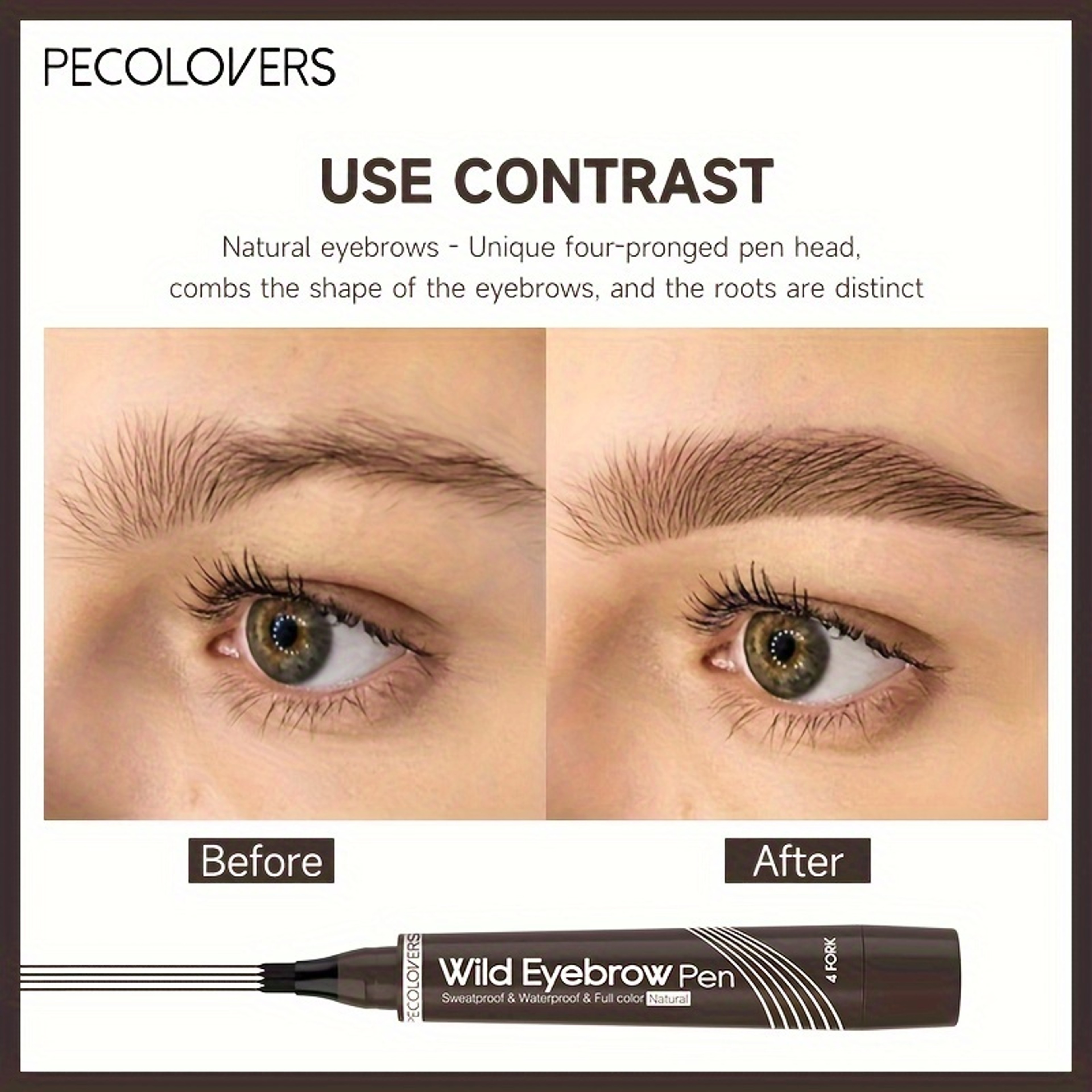 Split Tip Eyebrows Pen, Eyebrow Tattoo Pen Waterproof, Eyebrow Pen Waterproof, Liquid Black Eyebrow Makeup Pencil – view 3