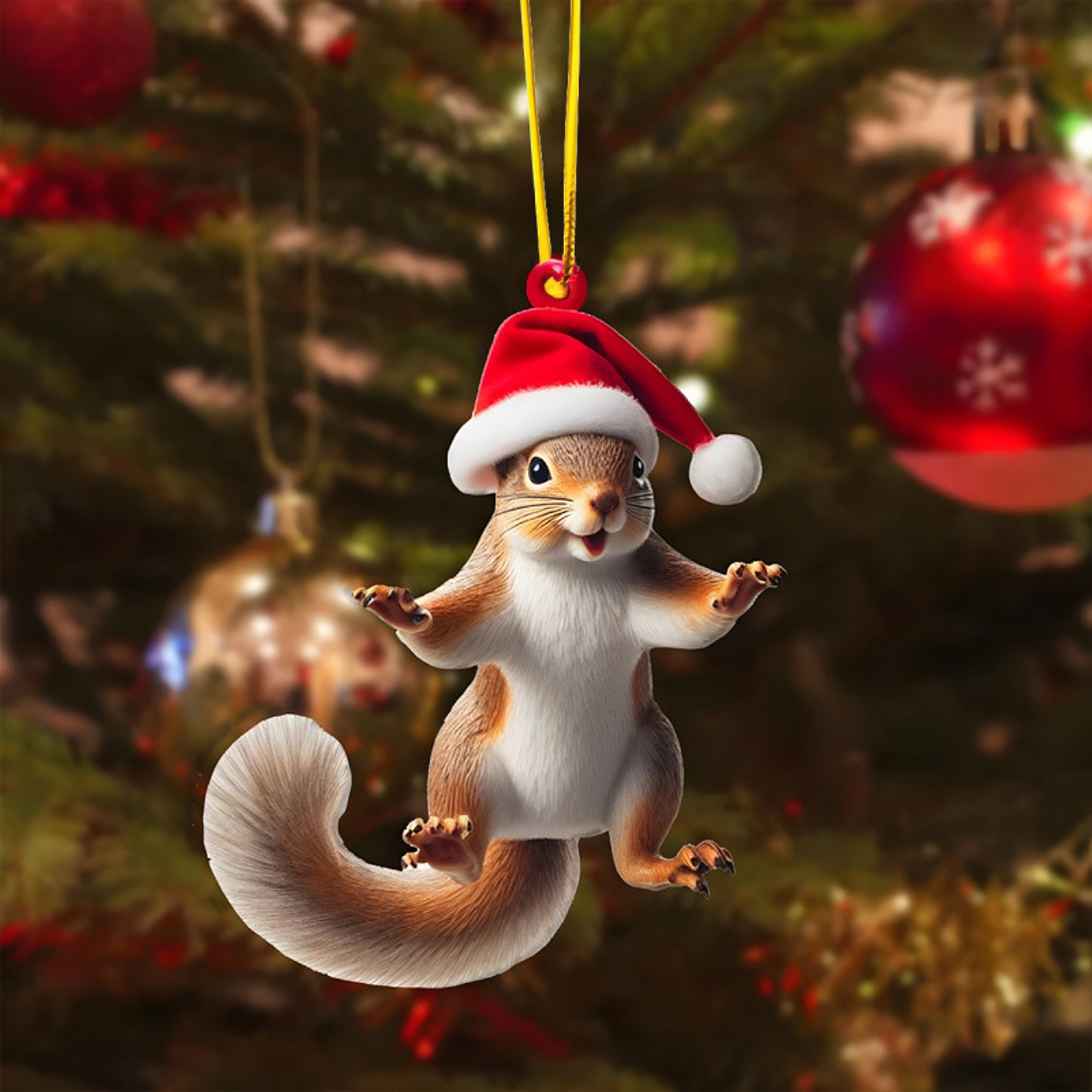 2D Christmas Tree Pendant 2D Flat Acrylic Xmas Tree Hanging Ornaments Cartoon Home Decor New Year C 1