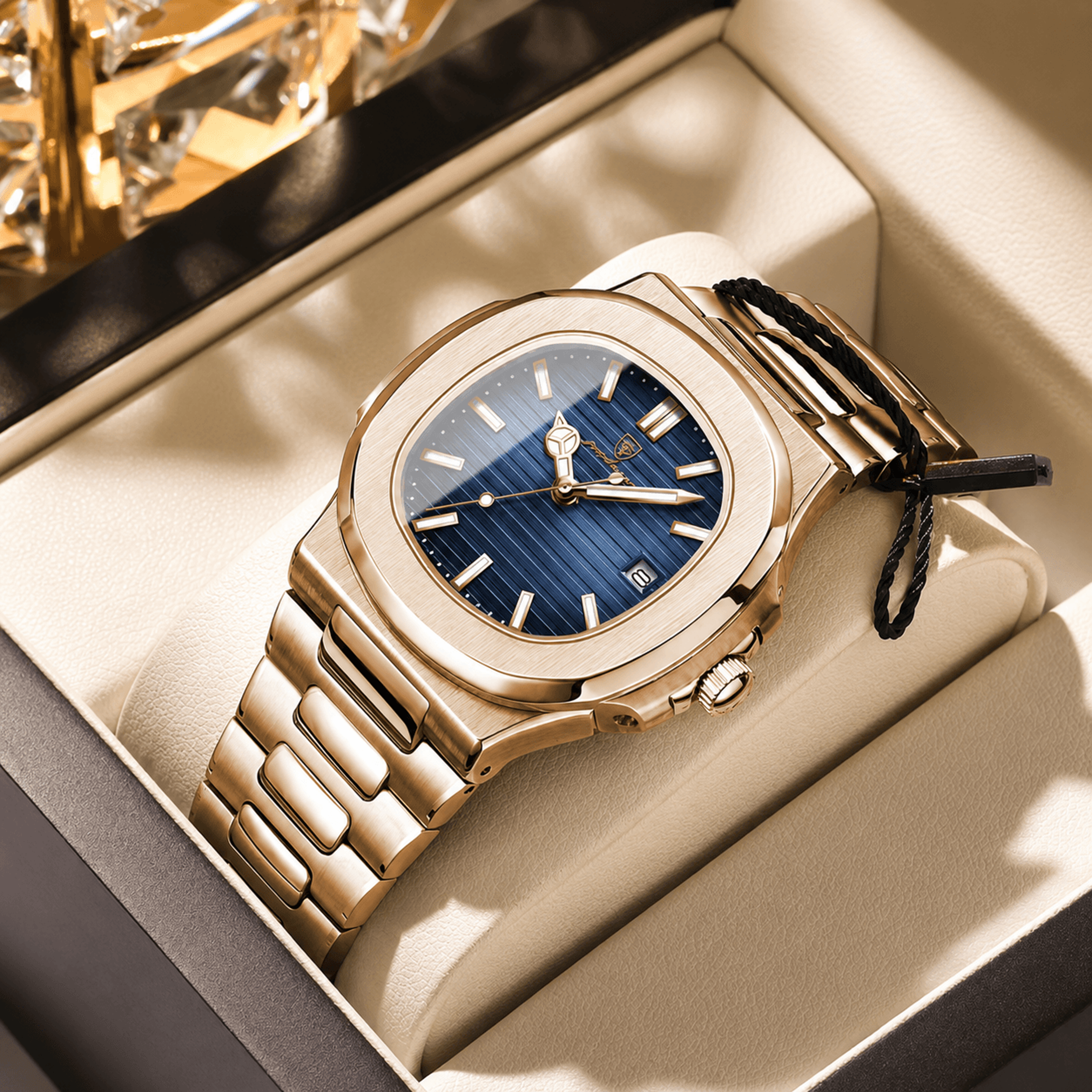Fashion Square Quartz Watch For Men Waterproof Luminous Date Stainless Steel Business Luxury Wristw 1