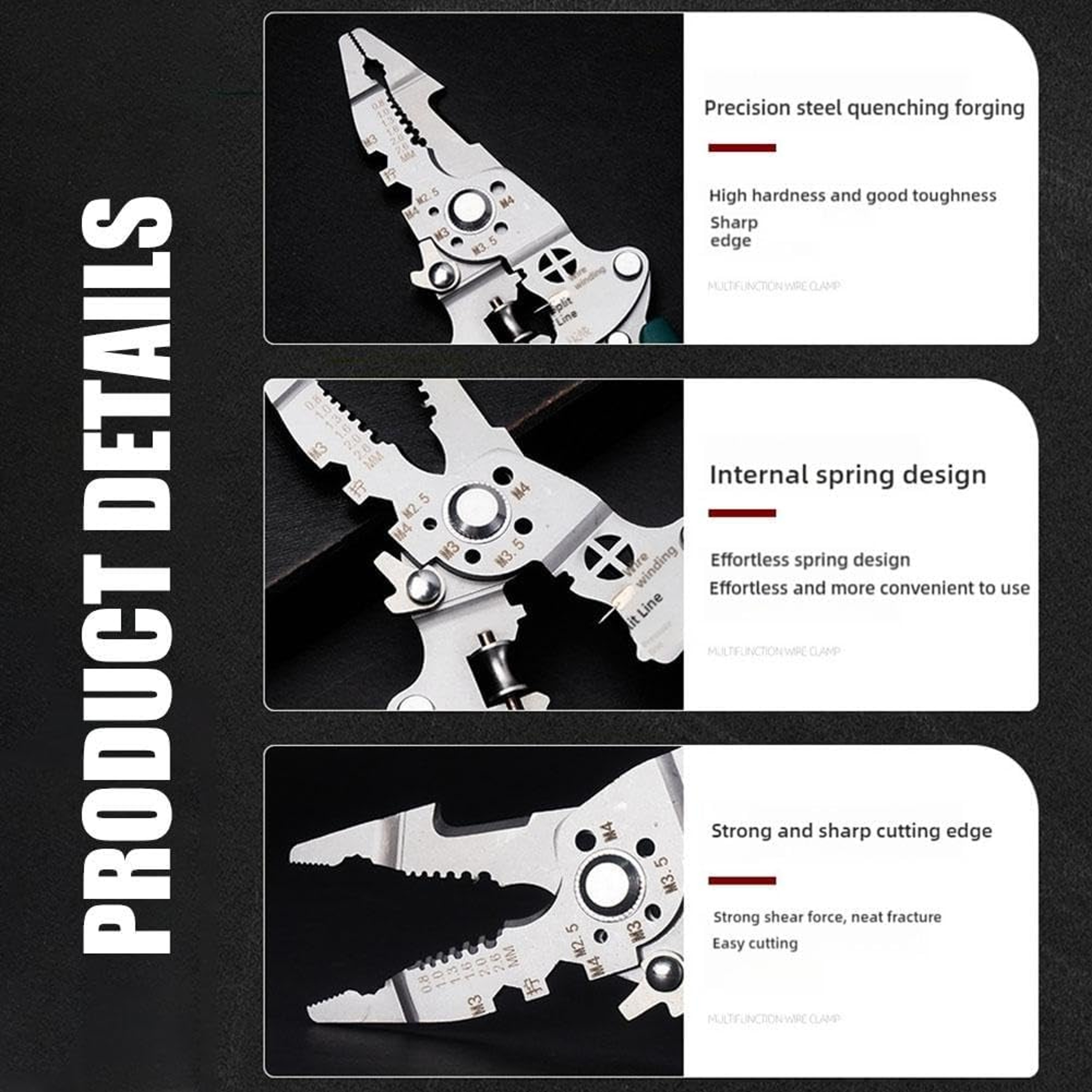 Professional Multifunction Electrician Pliers Foldable Wire Stripper Tool 3