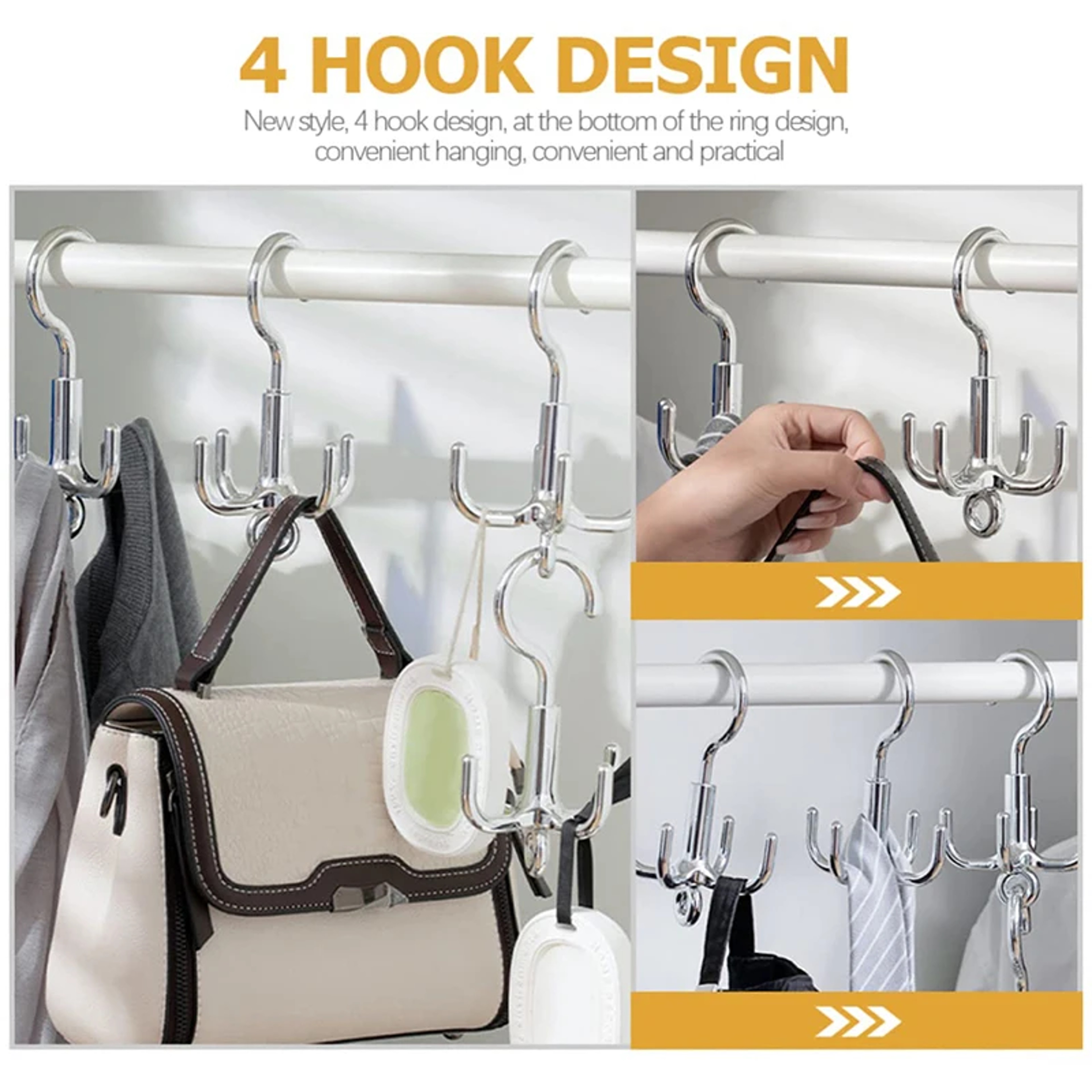 Premium Rotating Clothes Hook & Wardrobe Organizer Space Saving Closet Hook – view 5