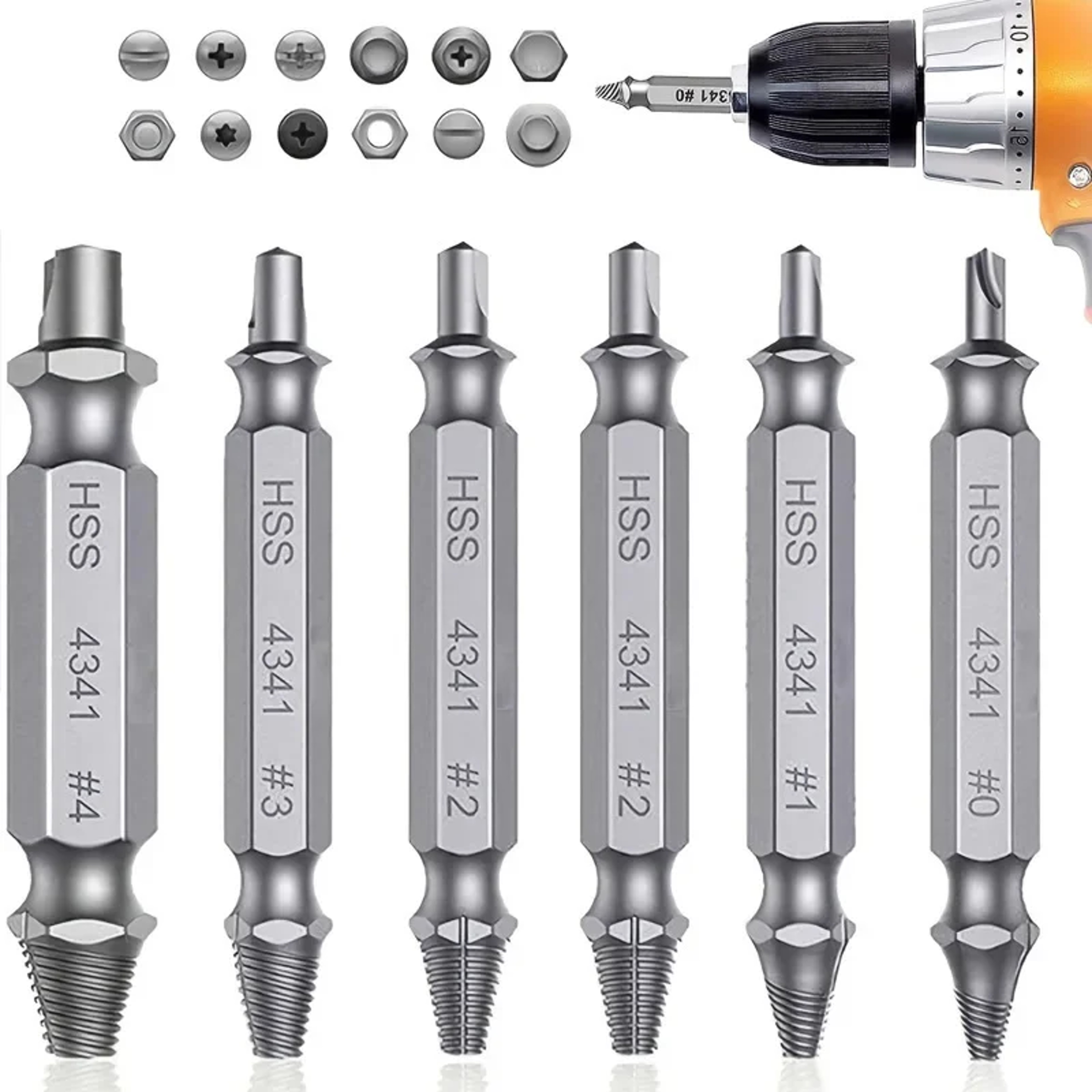 HSS Screw Extractor Set For Stripped And Broken Screws 4