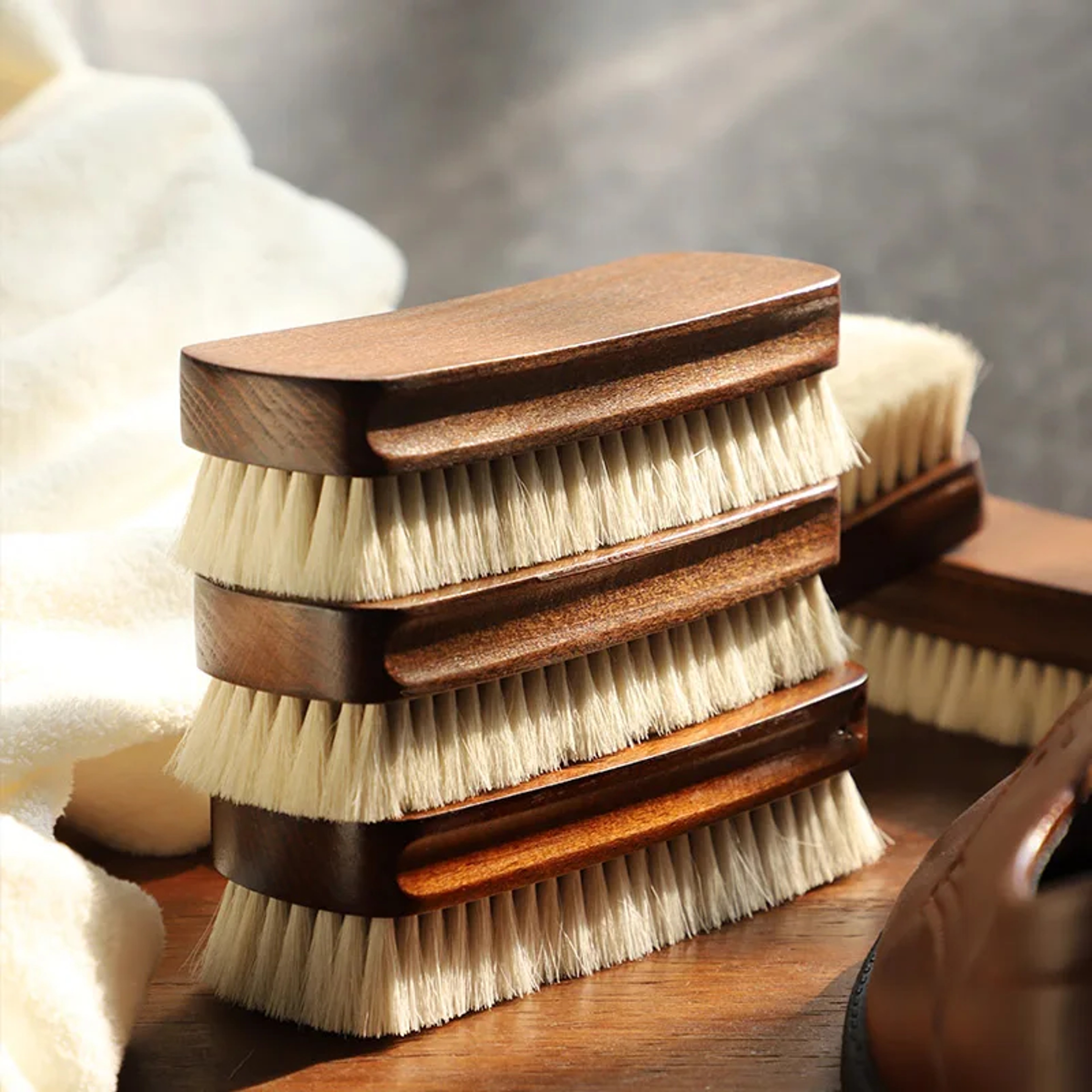 Premium Wooden Handle Shoe Care Brush For Leather  Boots 1