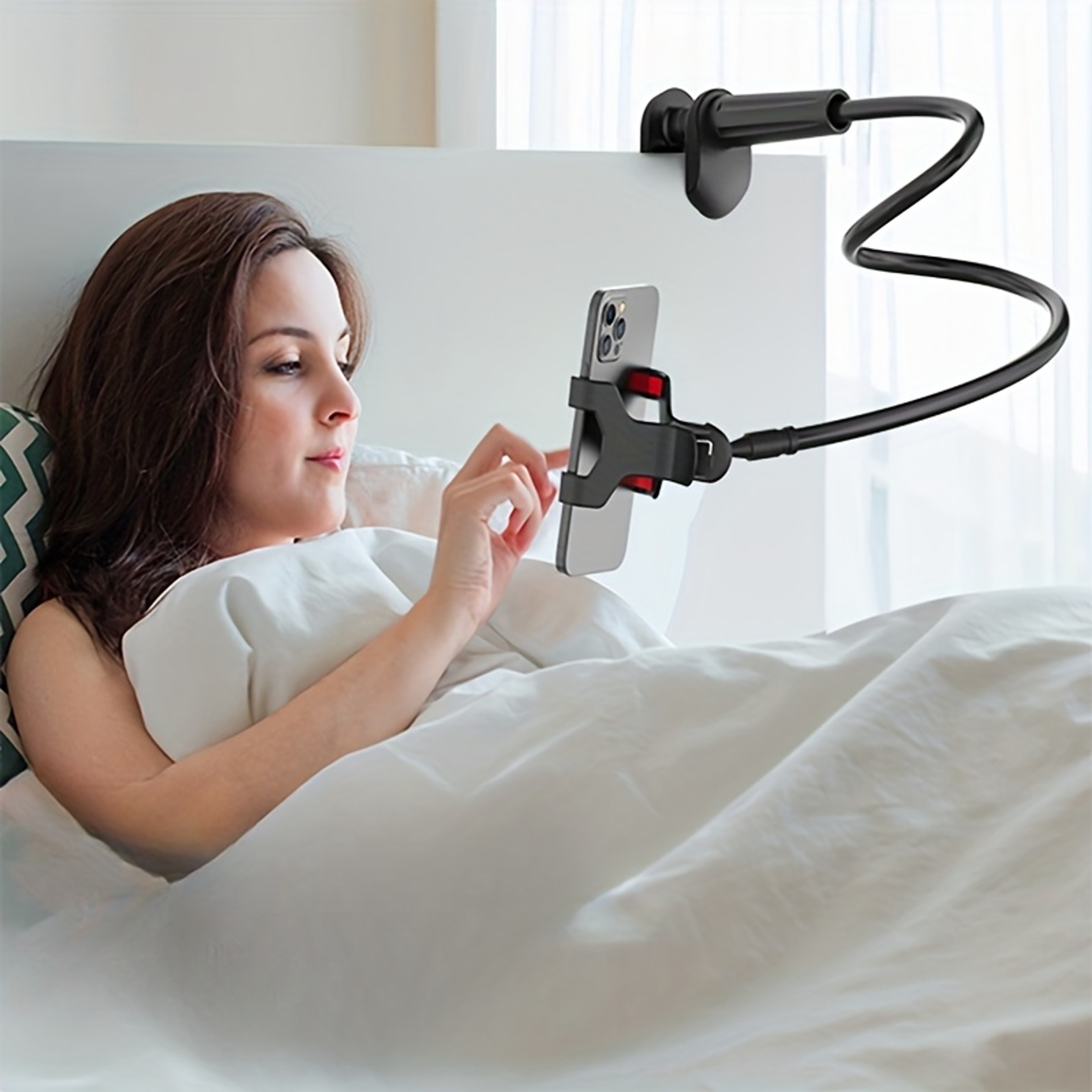 Adjustable Gooseneck Phone Holder For Bed  Desk 0