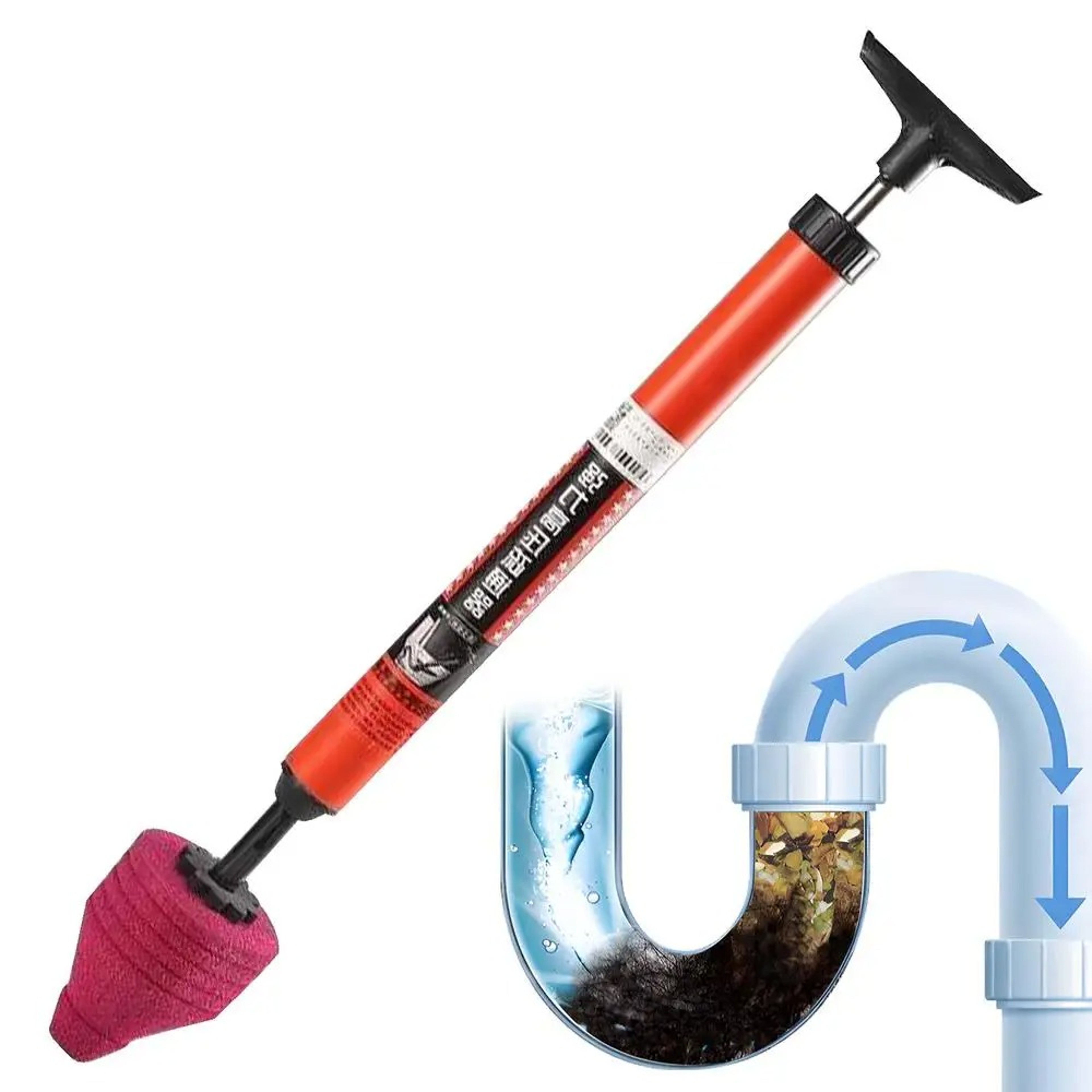 High Pressure Toilet Plunger & Drain Unclogger Kit – view 1