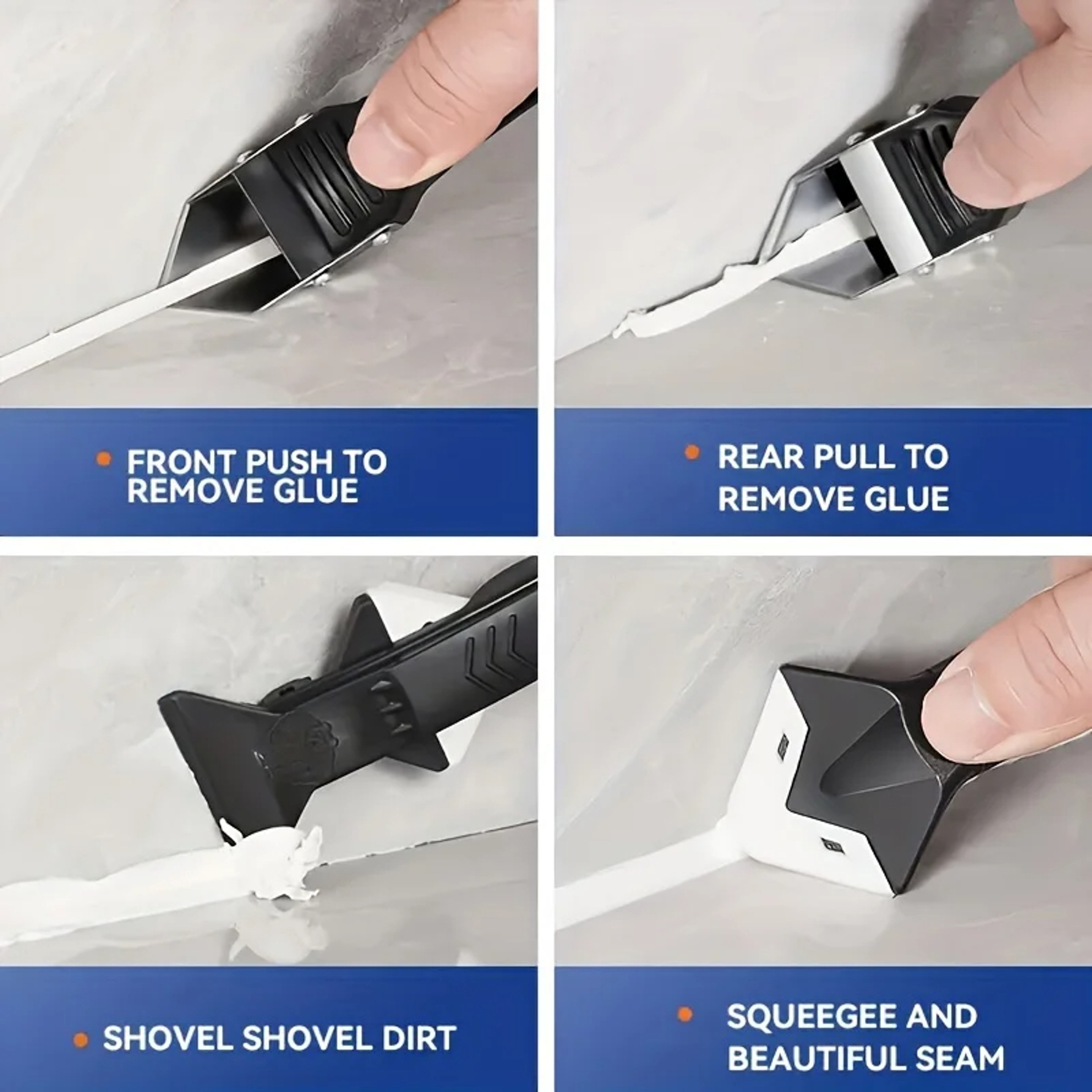 5 In 1 Caulking Tool Kit  Grout Scraper For Clean Sealant Removal And Finishing 5