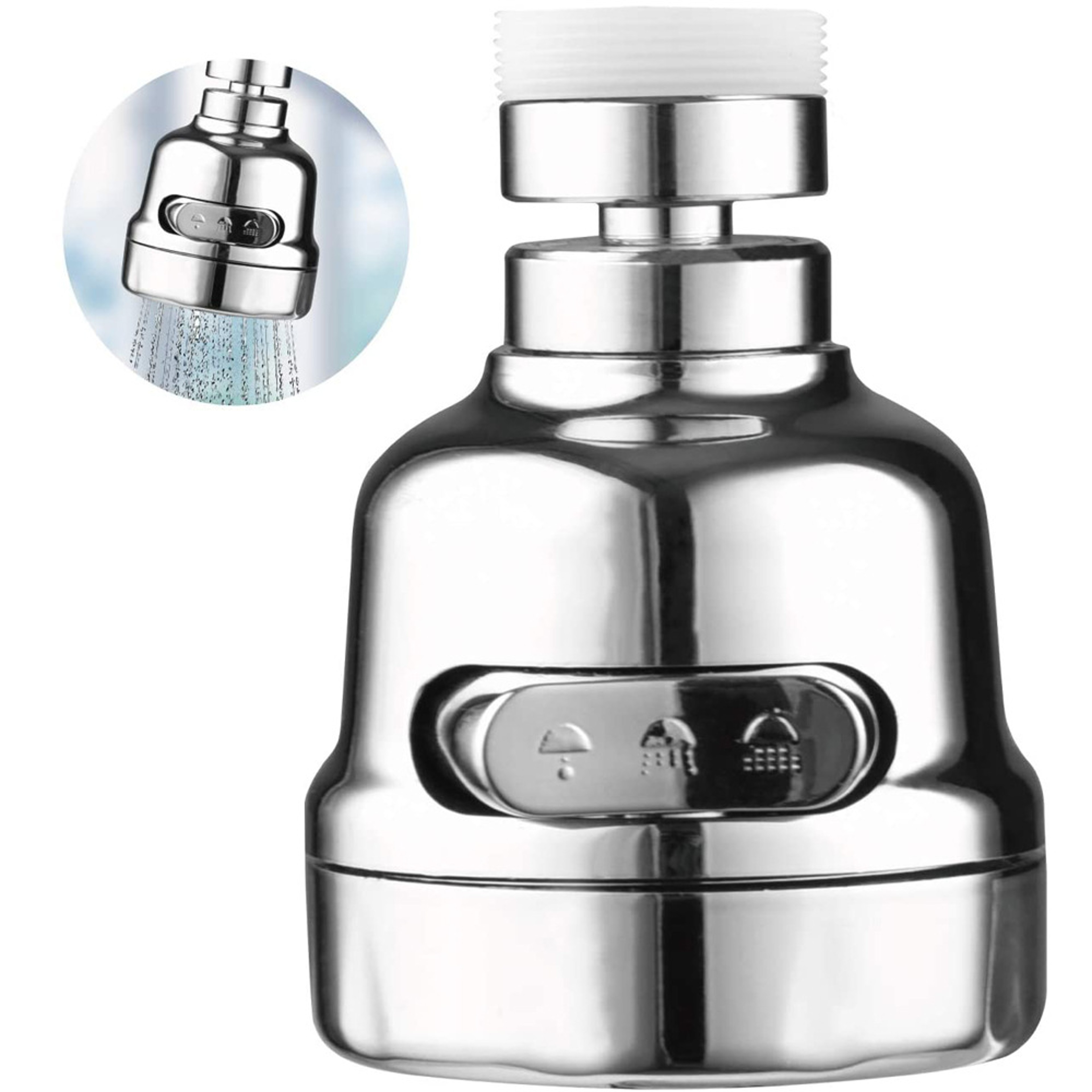 FlexFlow Swivel Faucet Aerator Dual Mode Kitchen Sink Sprayer Water Saver 5