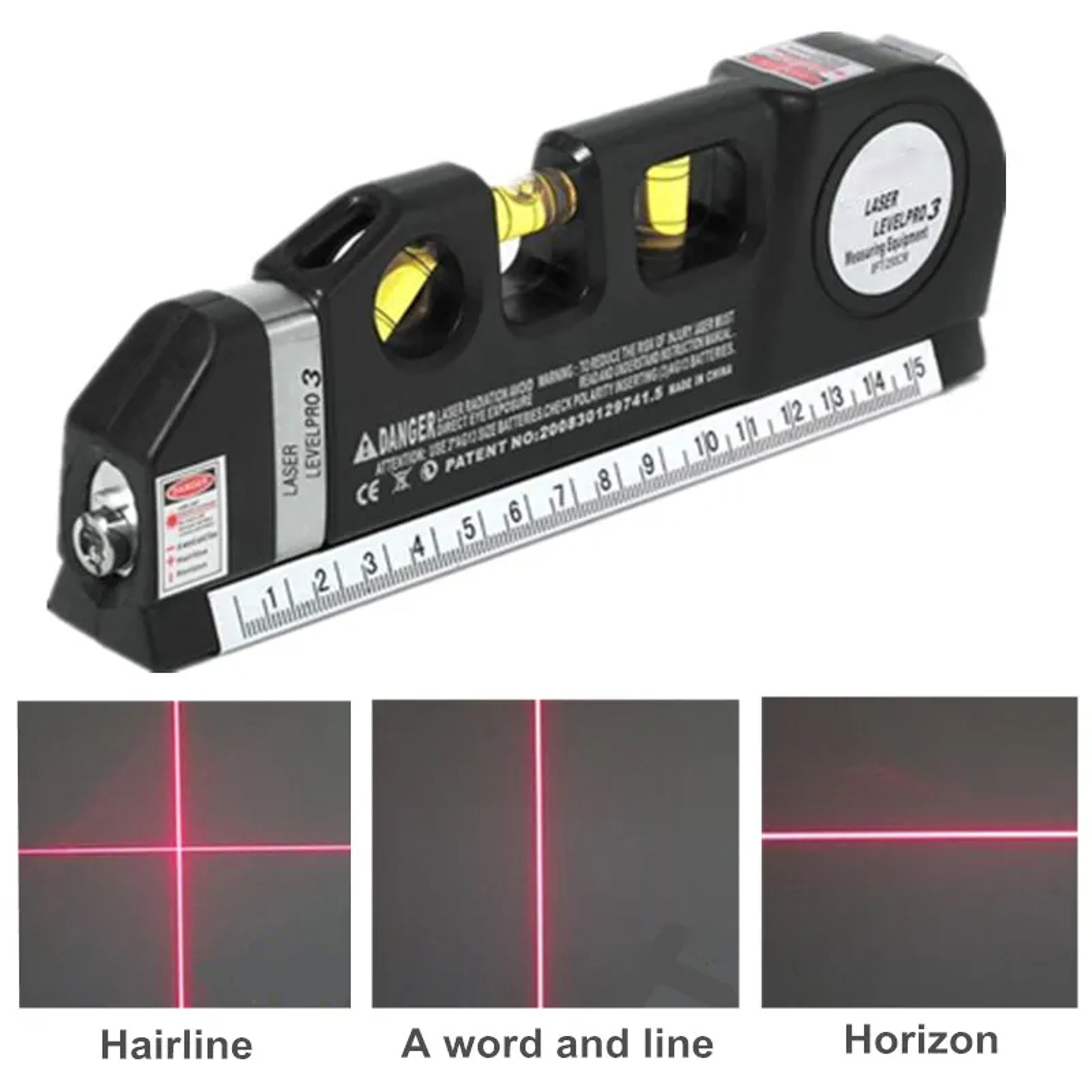 Precision Laser Level  Ruler Vertical  Horizontal Measuring Tool With Standard Metric Scale 1