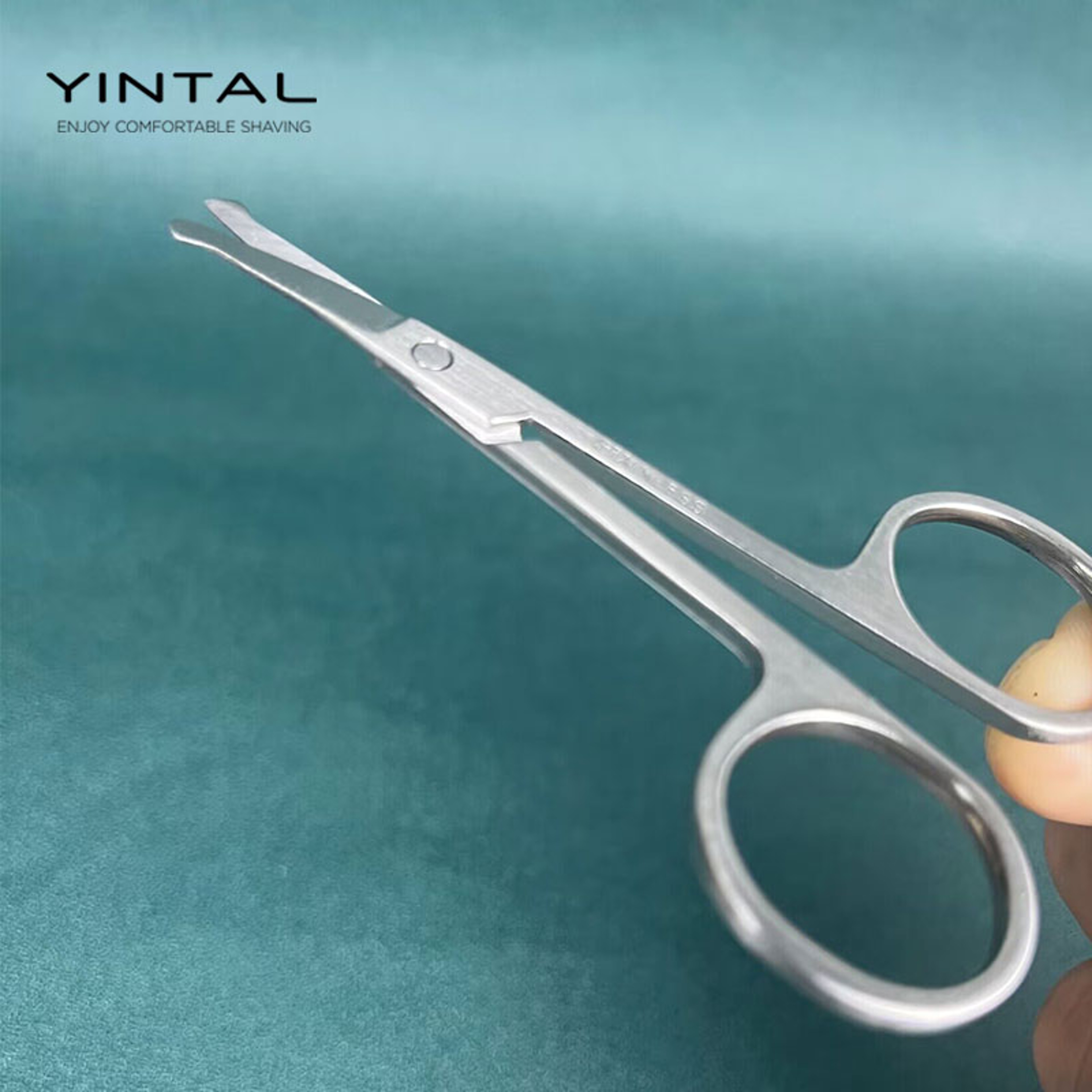 PrecisionSafe Stainless Steel Eyebrow  Nose Hair Trimming Scissors 3