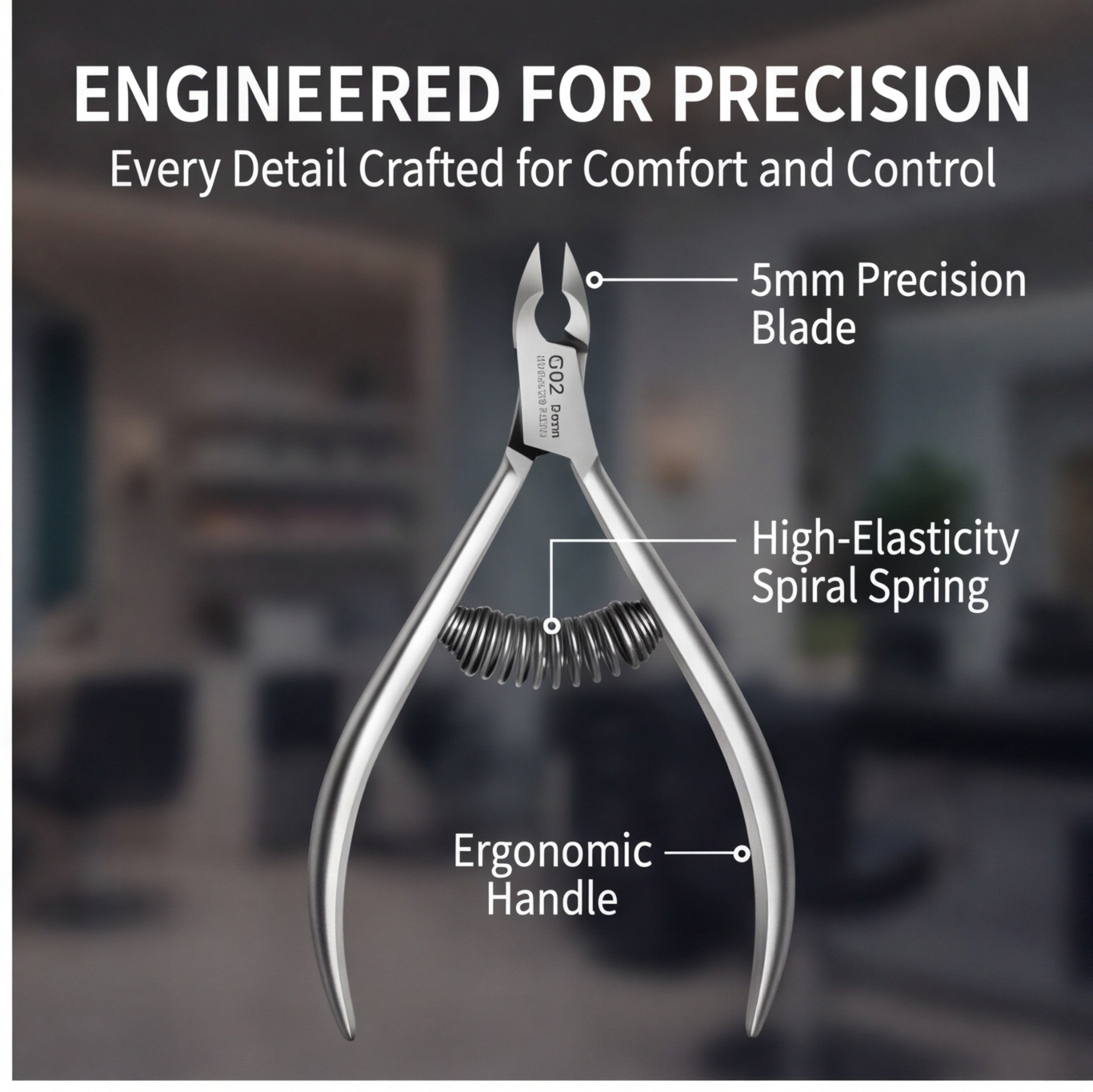 Salon Grade Professional Nail  Cuticle Trimmer Clippers Sharp Stainless Steel Double Spring Pedicur 4