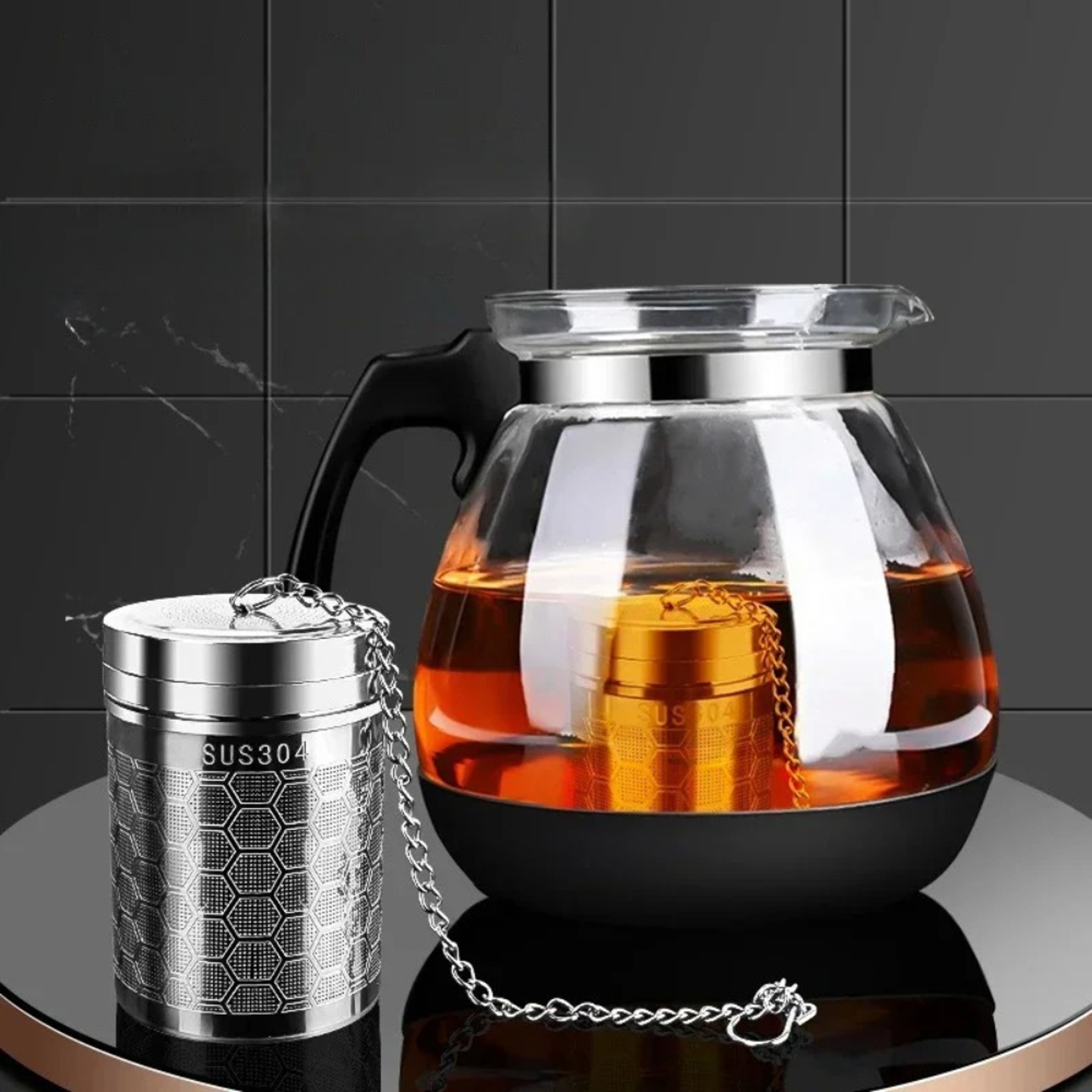 Premium Stainless Steel Tea Infuser Fine Mesh Strainer For Loose Leaf Tea  Spices 0