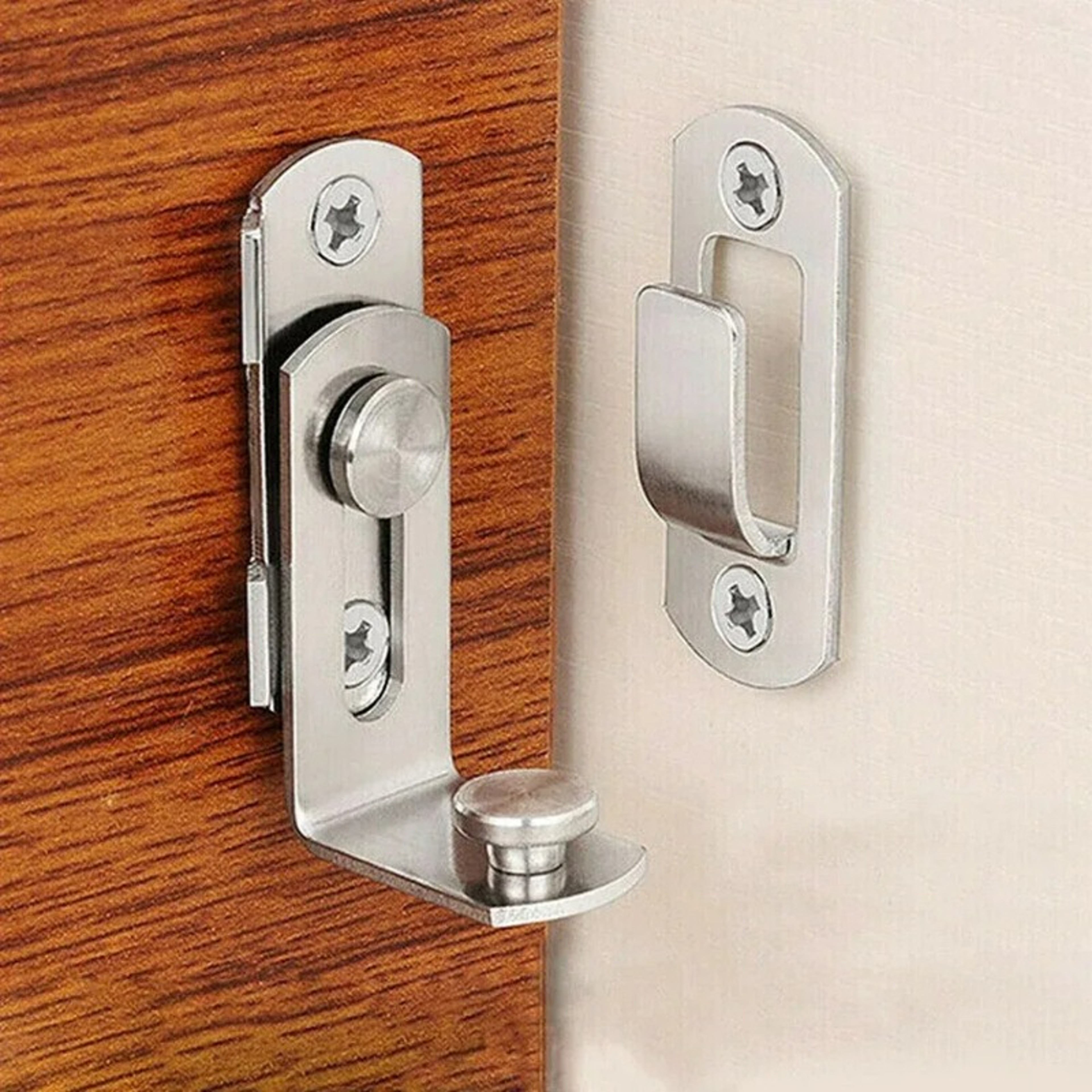 Premium Right Angle Security Door Latch With Sliding Lock Barrel Bolt Durable Home Door  Cabinet Sa 0