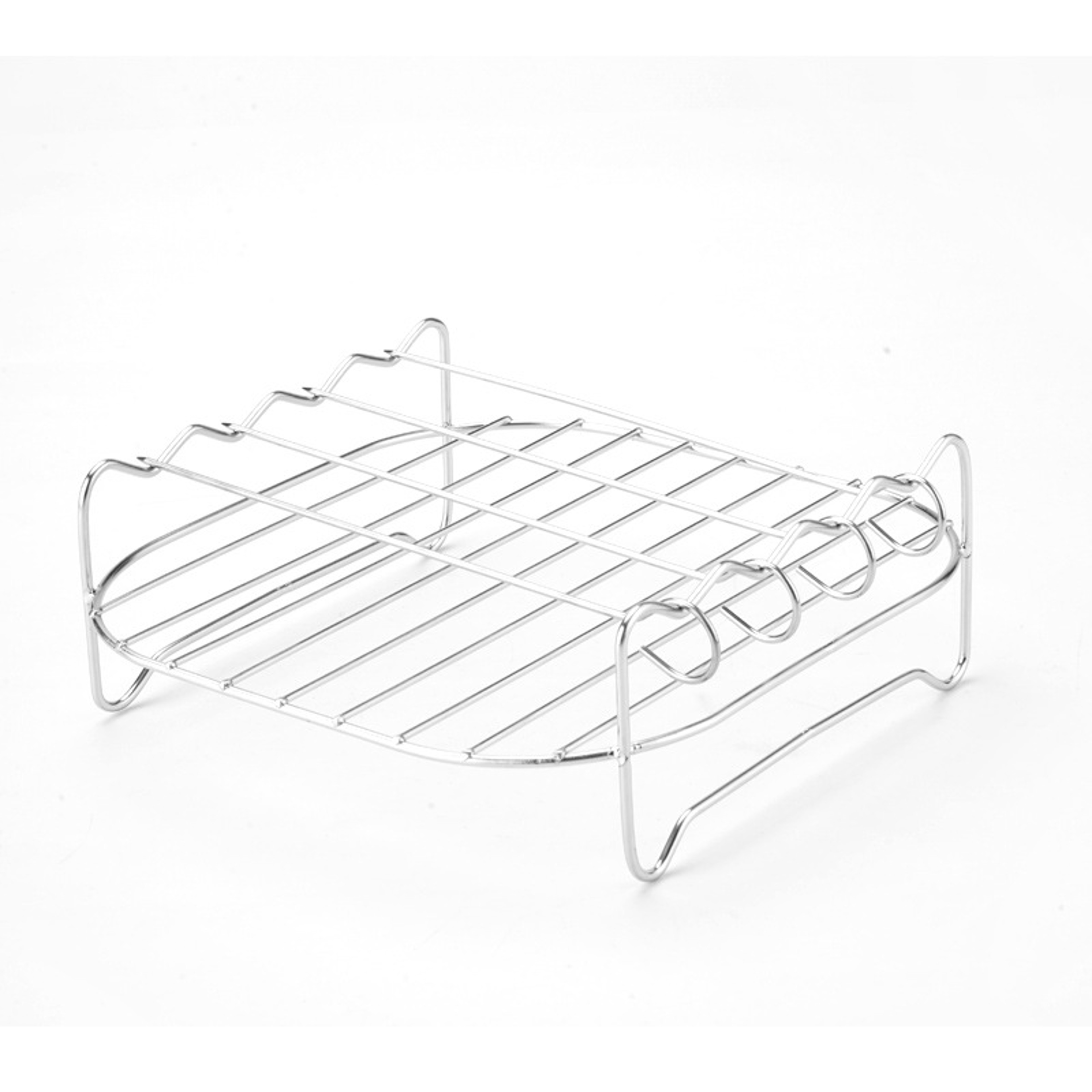 Air Fryer BBQ Skewer Rack Set Stainless Steel Barbecue Grill Stand 3