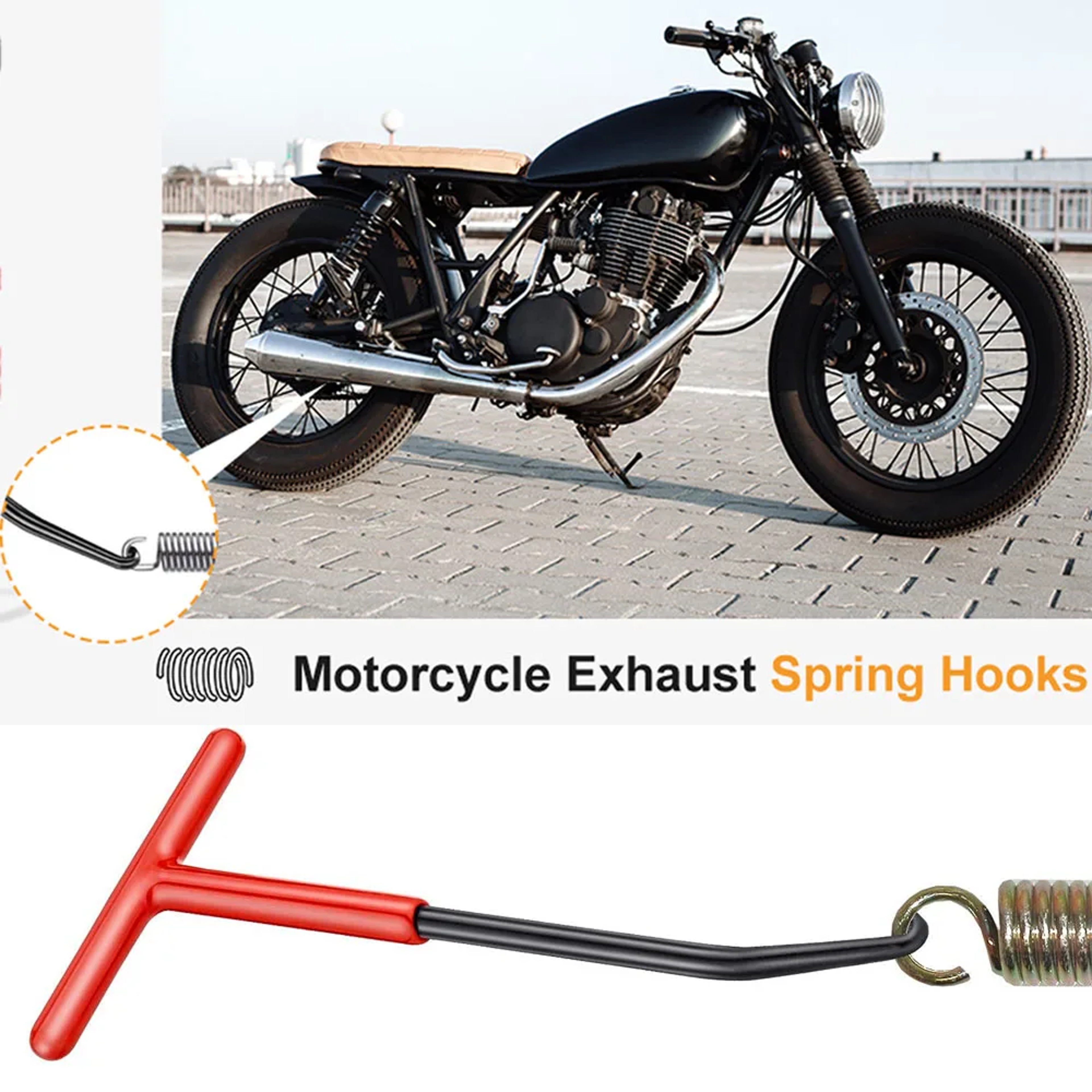 Universal Motorcycle Exhaust Spring Puller T Handle Tool Heavy Duty Exhaust Pipe Spring Hook 3