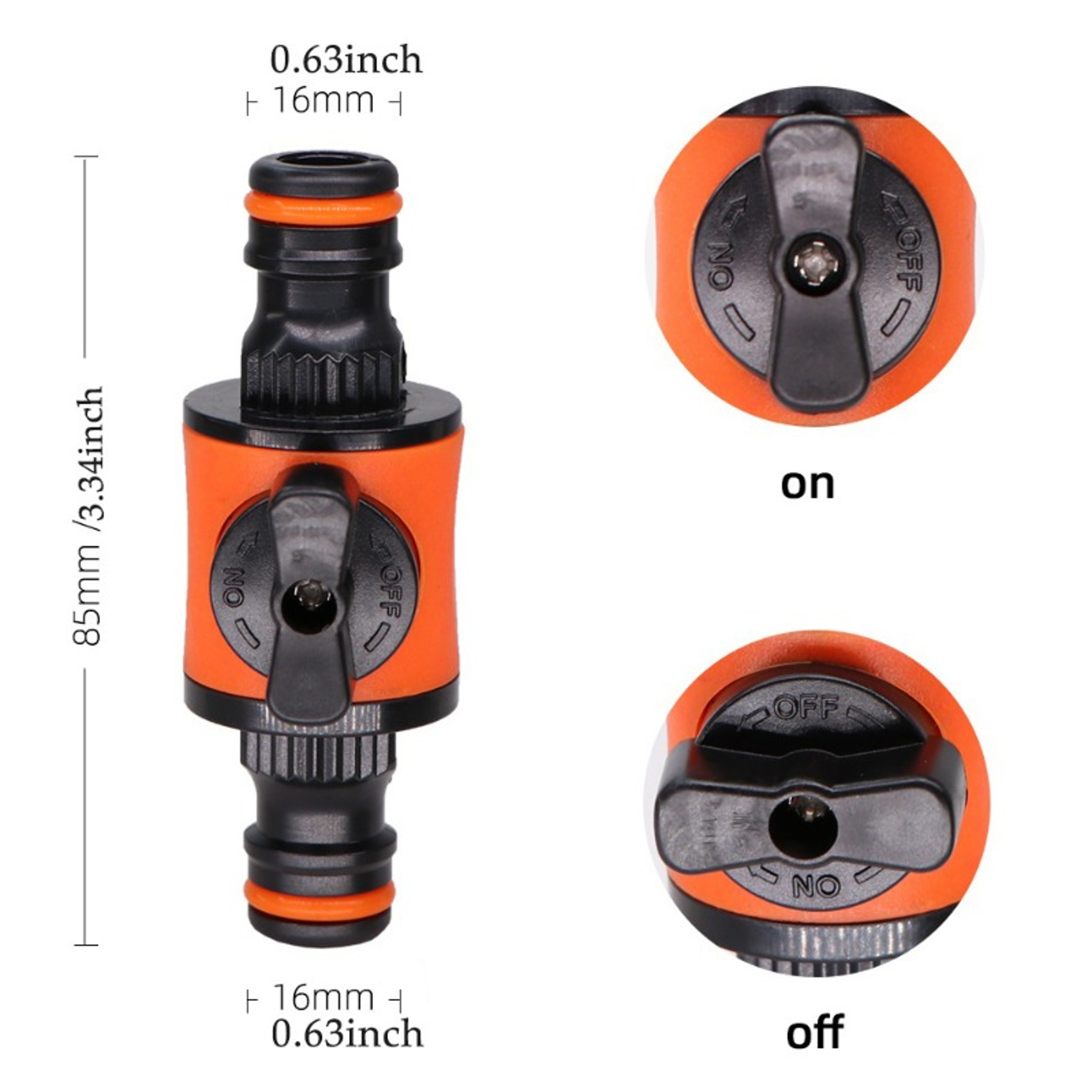 Premium Garden Hose Quick Shut Off Valve Connector Fast Irrigation  Water Control Adapter 1