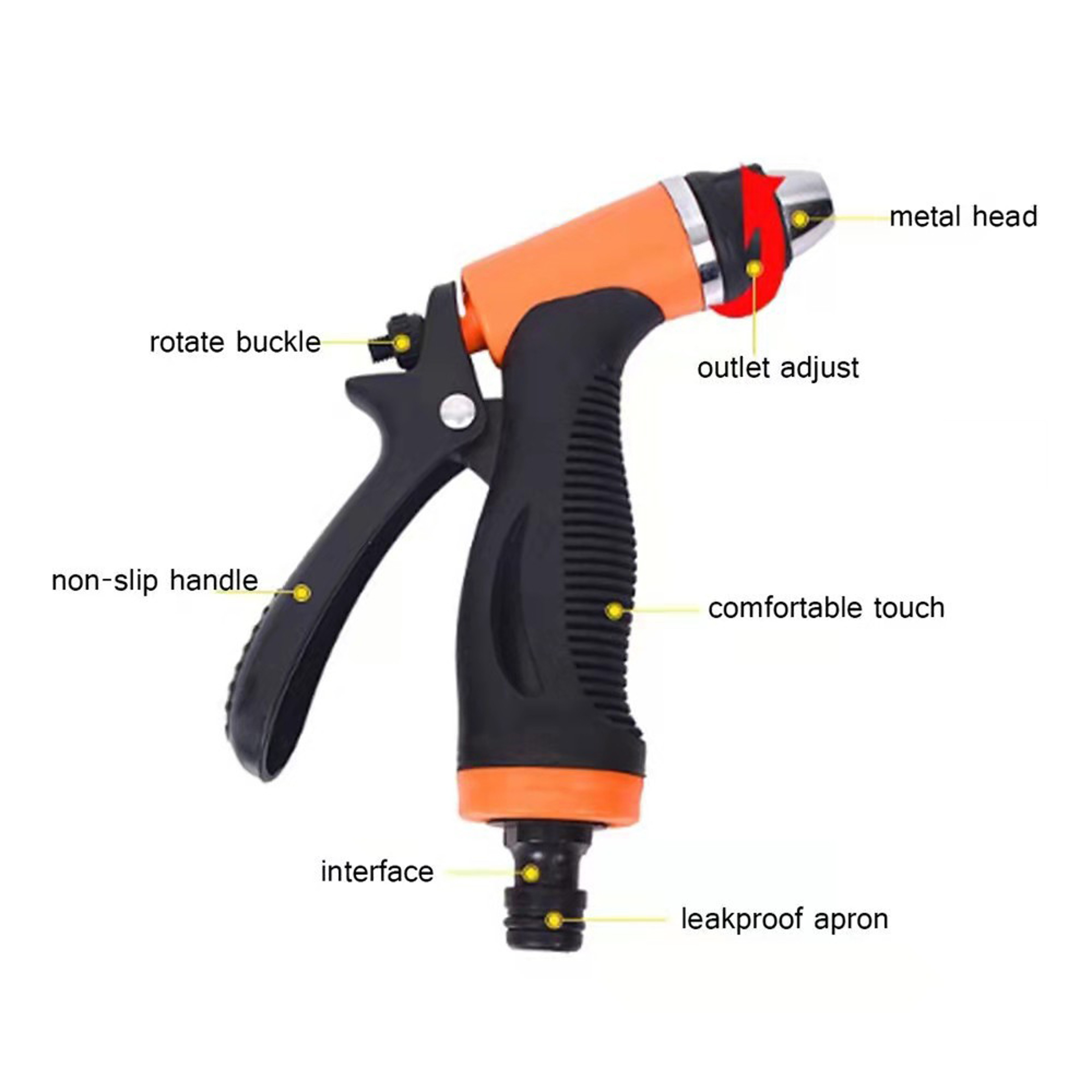 AquaJet High Pressure Car Wash Gun And Adjustable Hose Nozzle 5