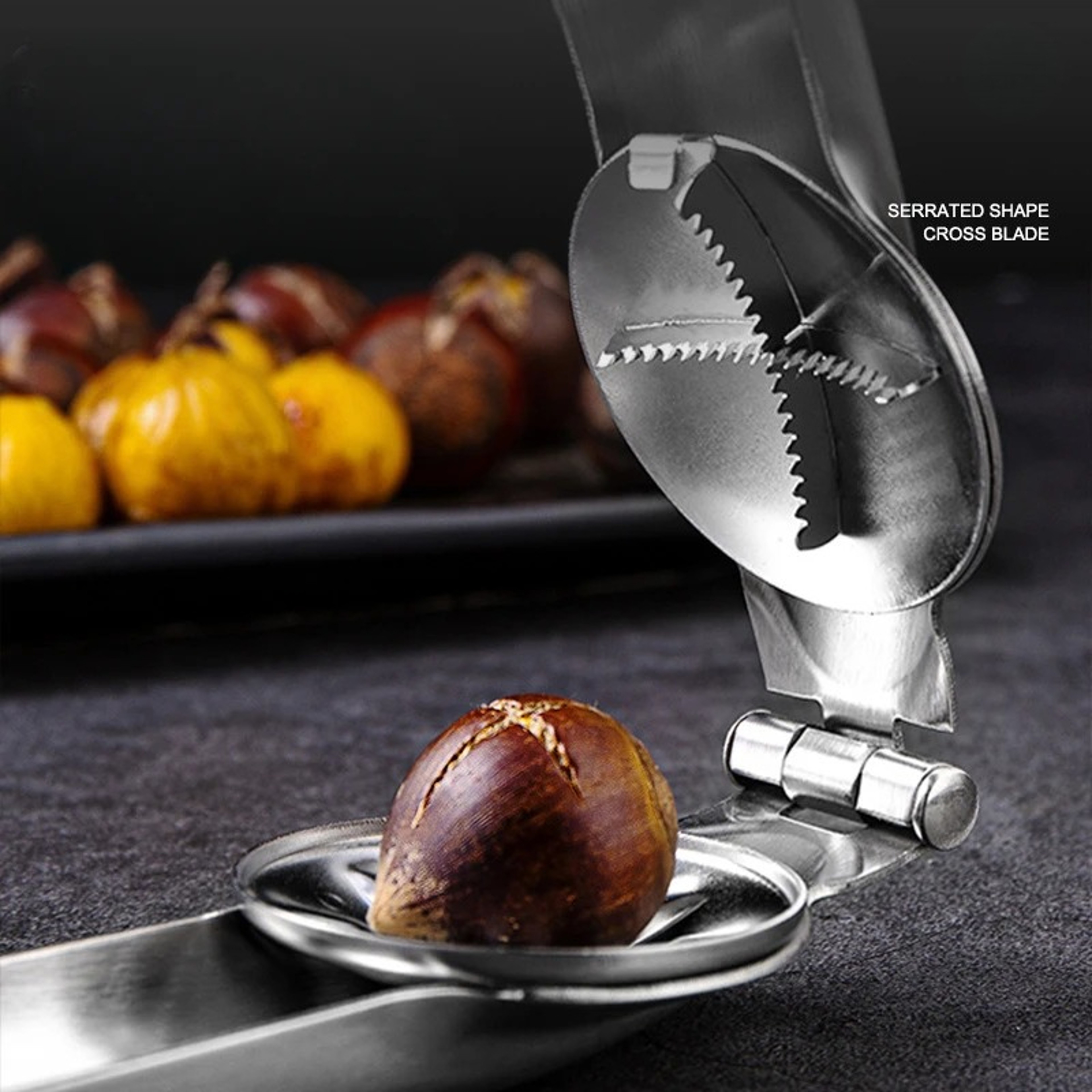 EasyGrip Stainless Steel Chestnut Opener And Walnut Cracker Tool 0