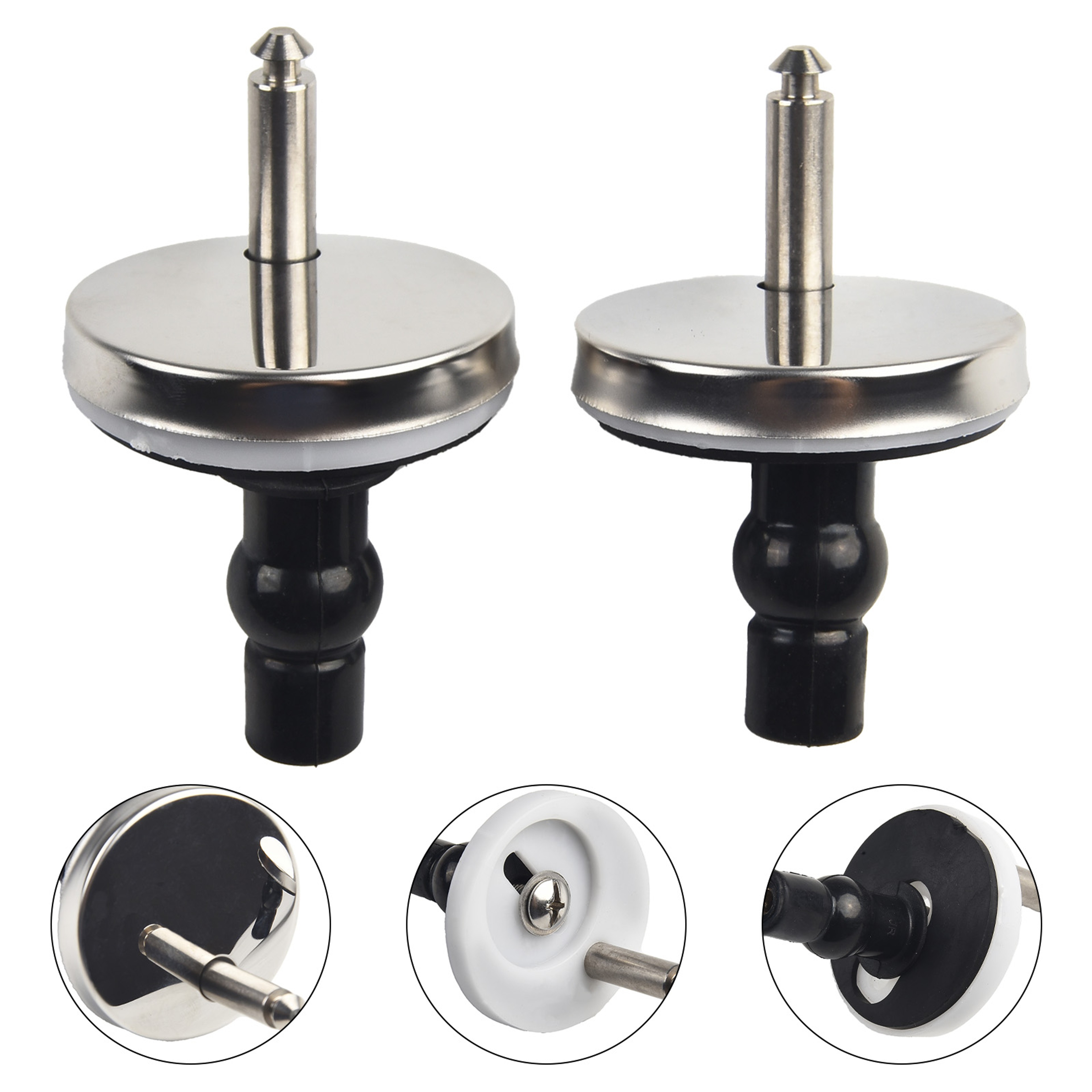 Quick Release Top Fix Toilet Seat Hinges Replacement Set – view 2