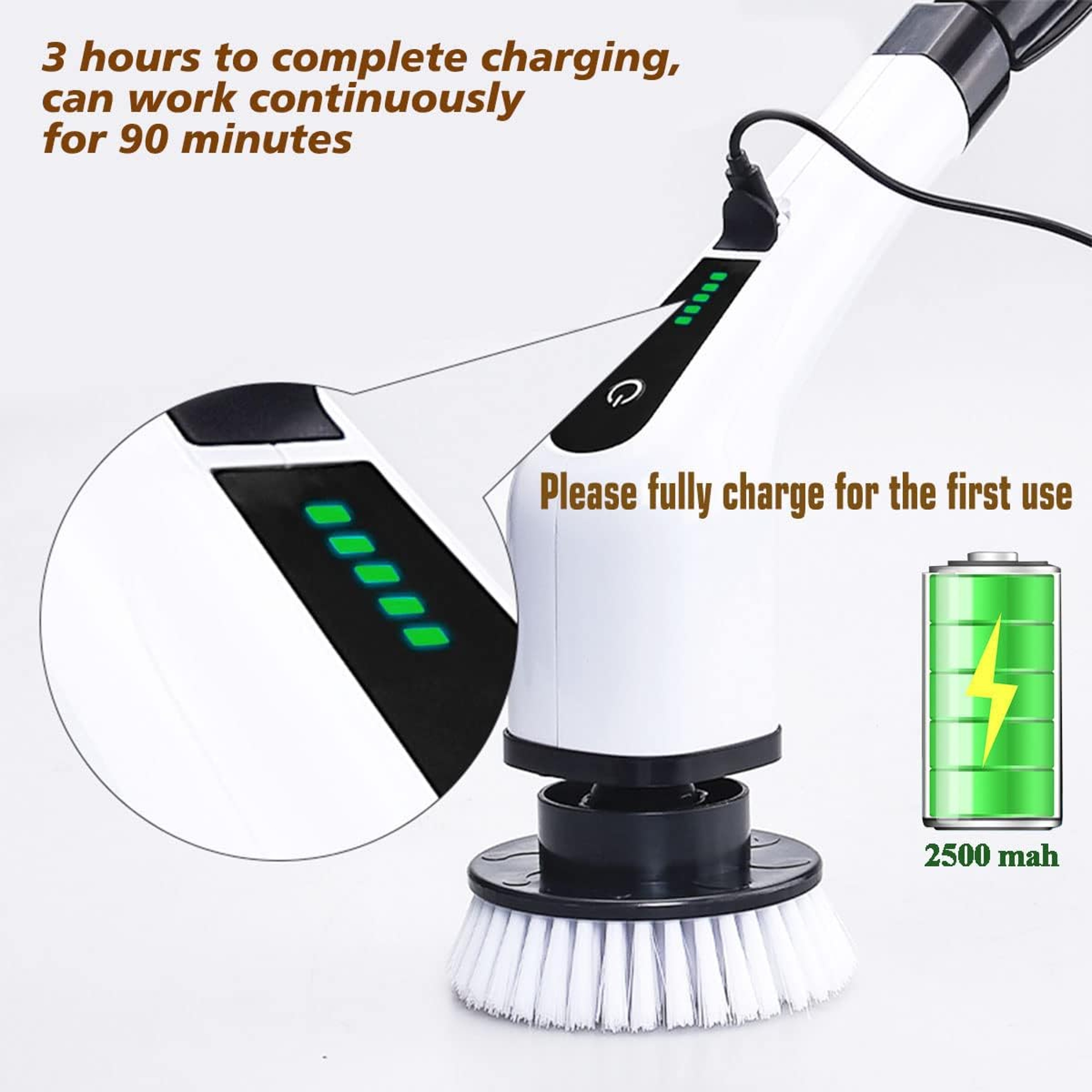 Cordless Electric Spin Scrubber Multipurpose Bathroom Cleaning Brush 1