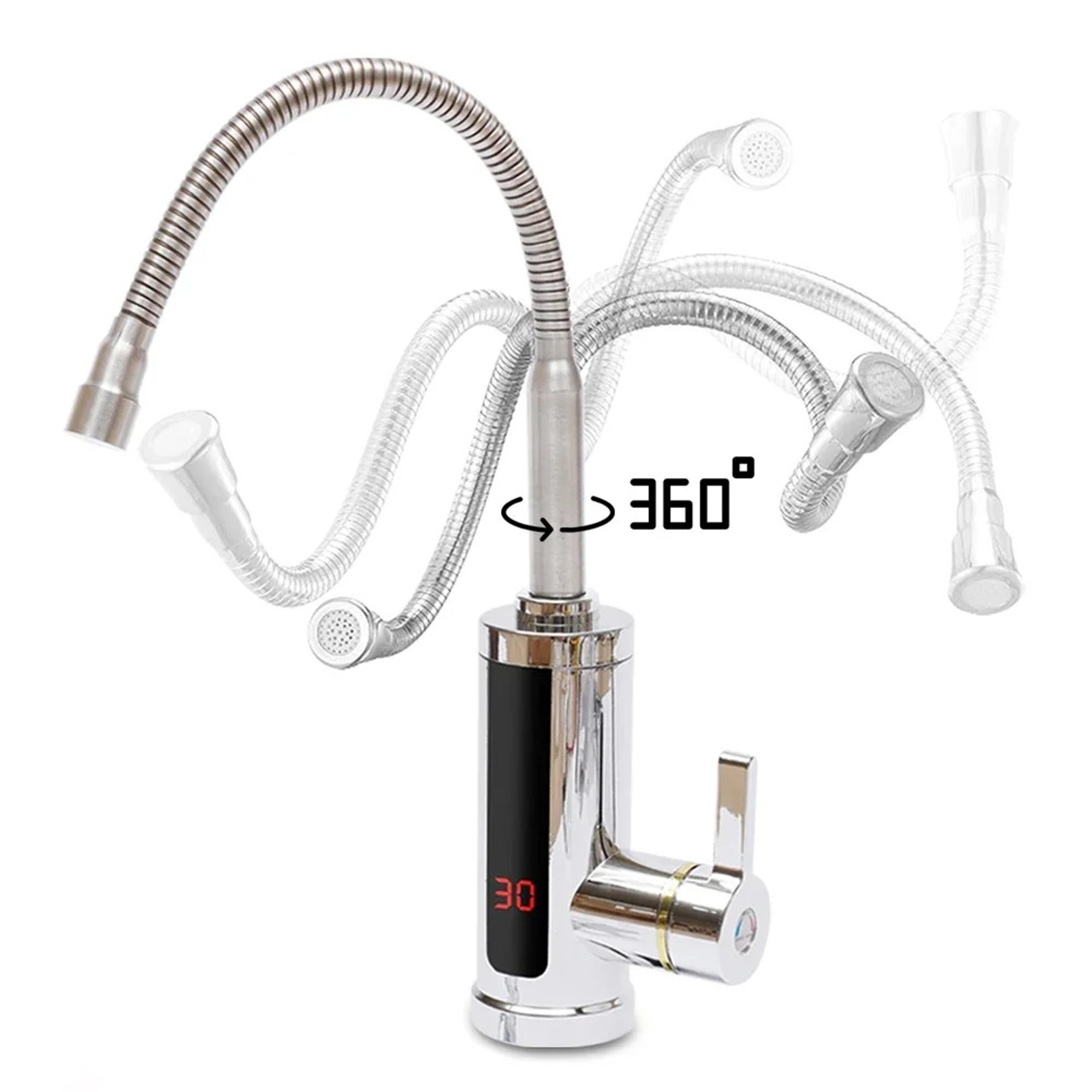 InstantFlow Electric Faucet Heater With LCD Display And Degree Rotating Spout 4