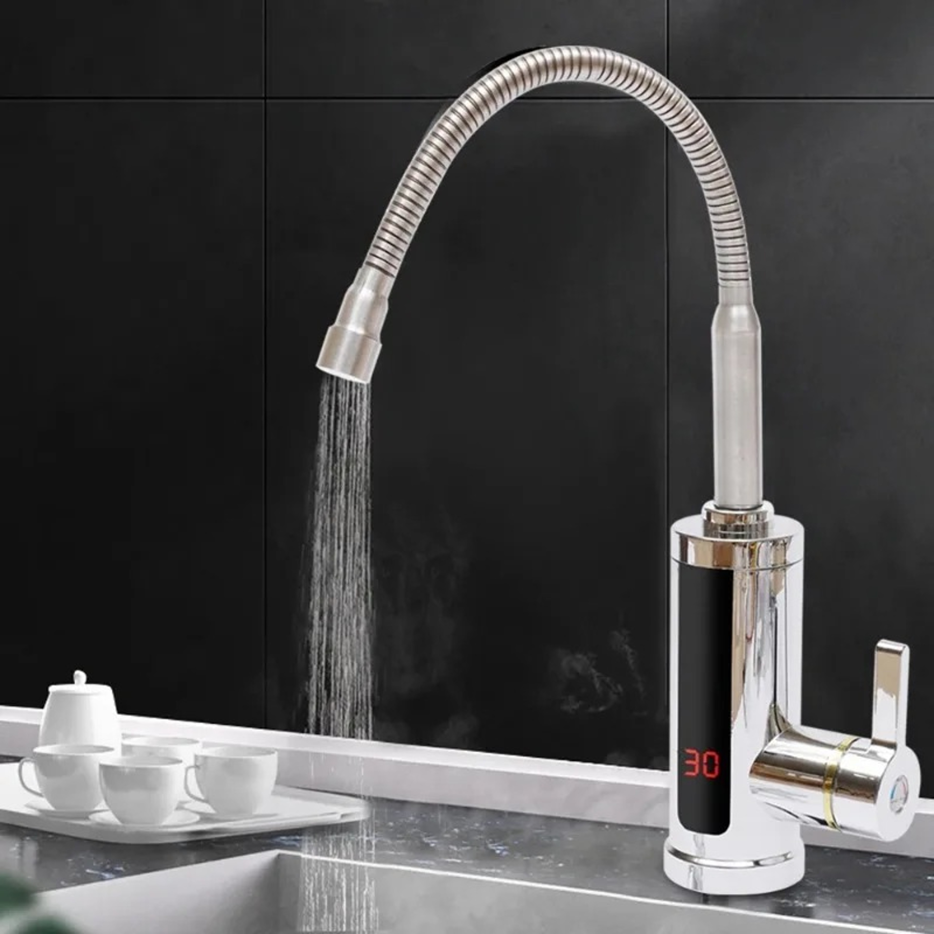 InstantFlow Electric Faucet Heater With LCD Display And Degree Rotating Spout 3