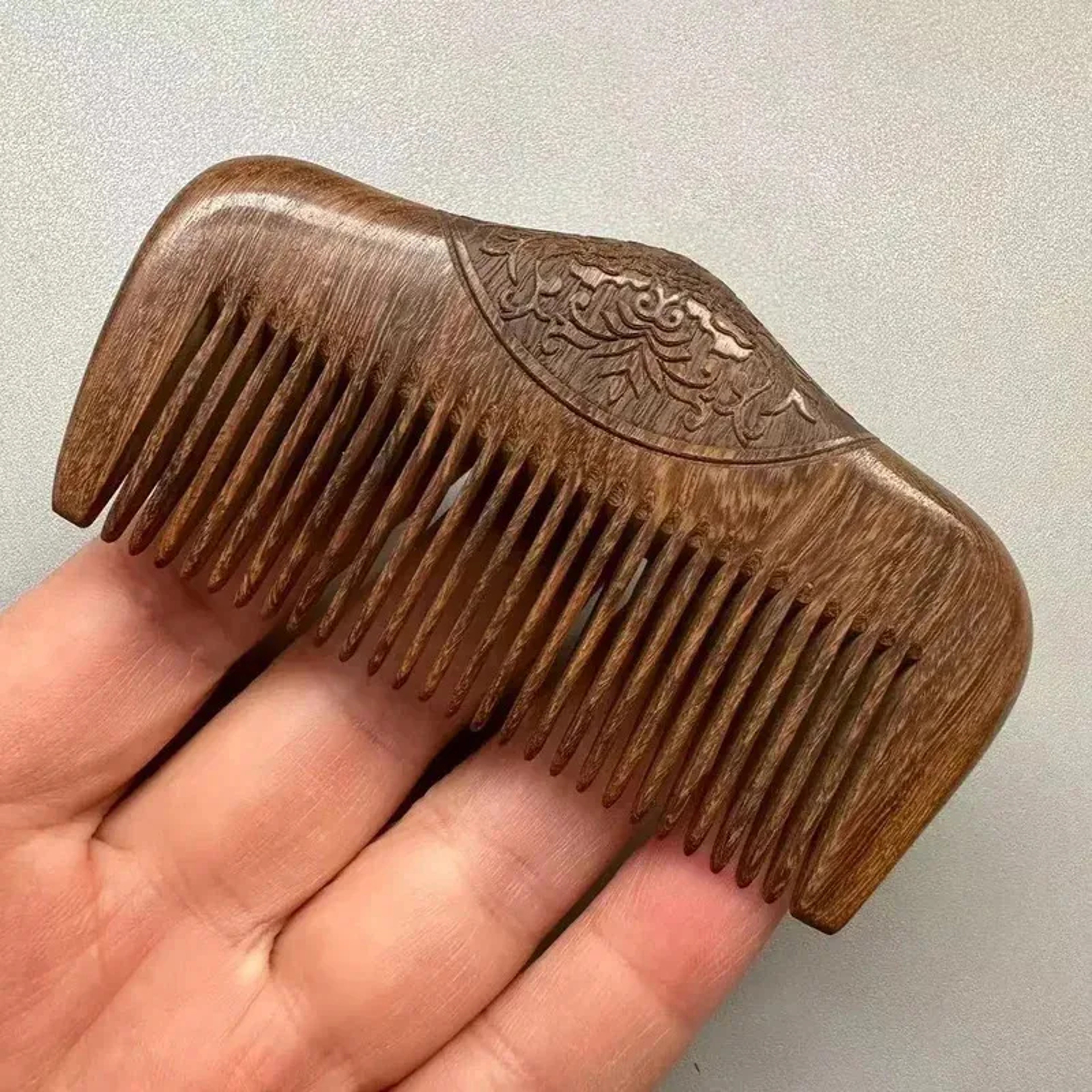 Black Gold Sandalwood Pocket Comb For Hair And Beard Grooming 1