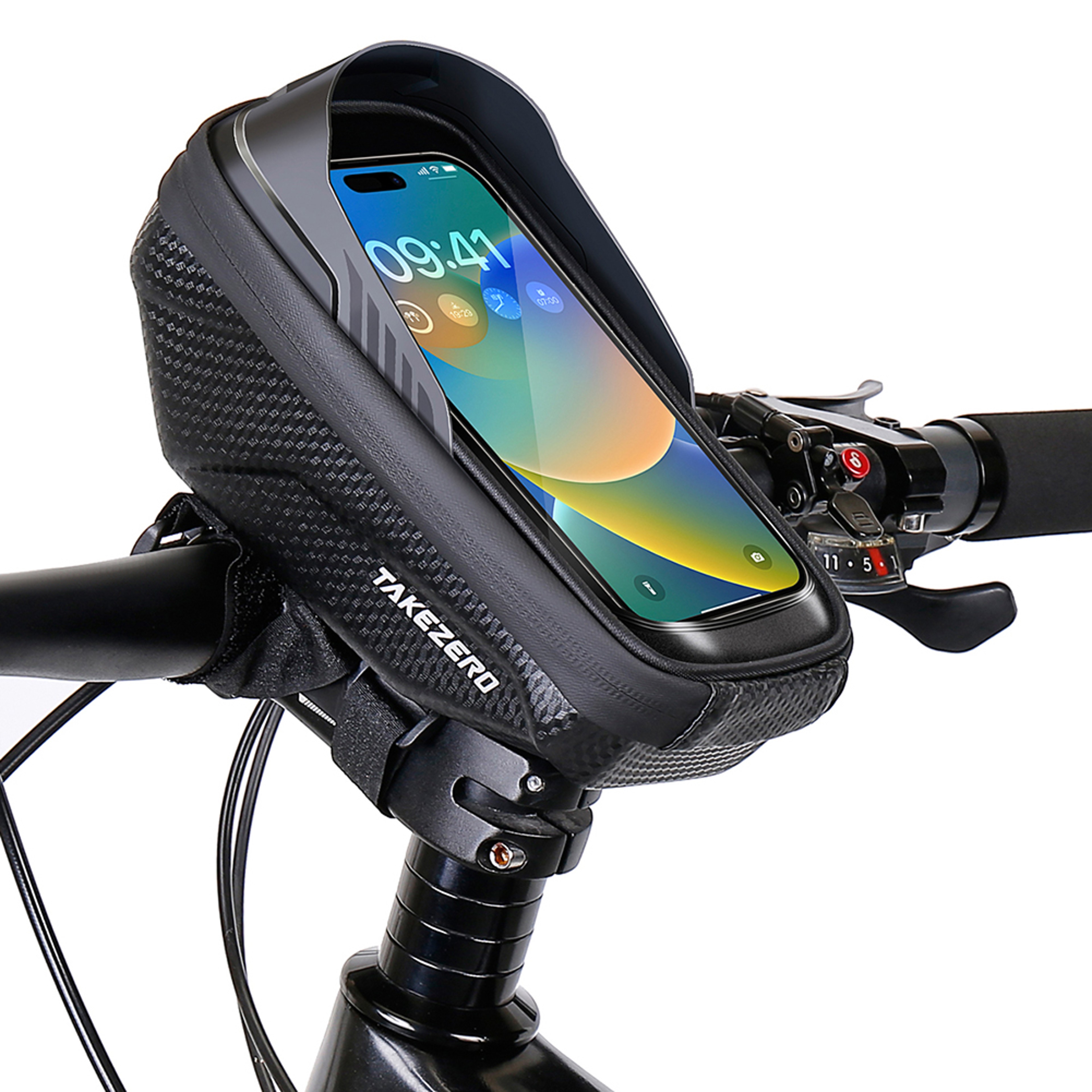 Waterproof Bike Phone Mount Bag with Touchscreen Storage – view 1
