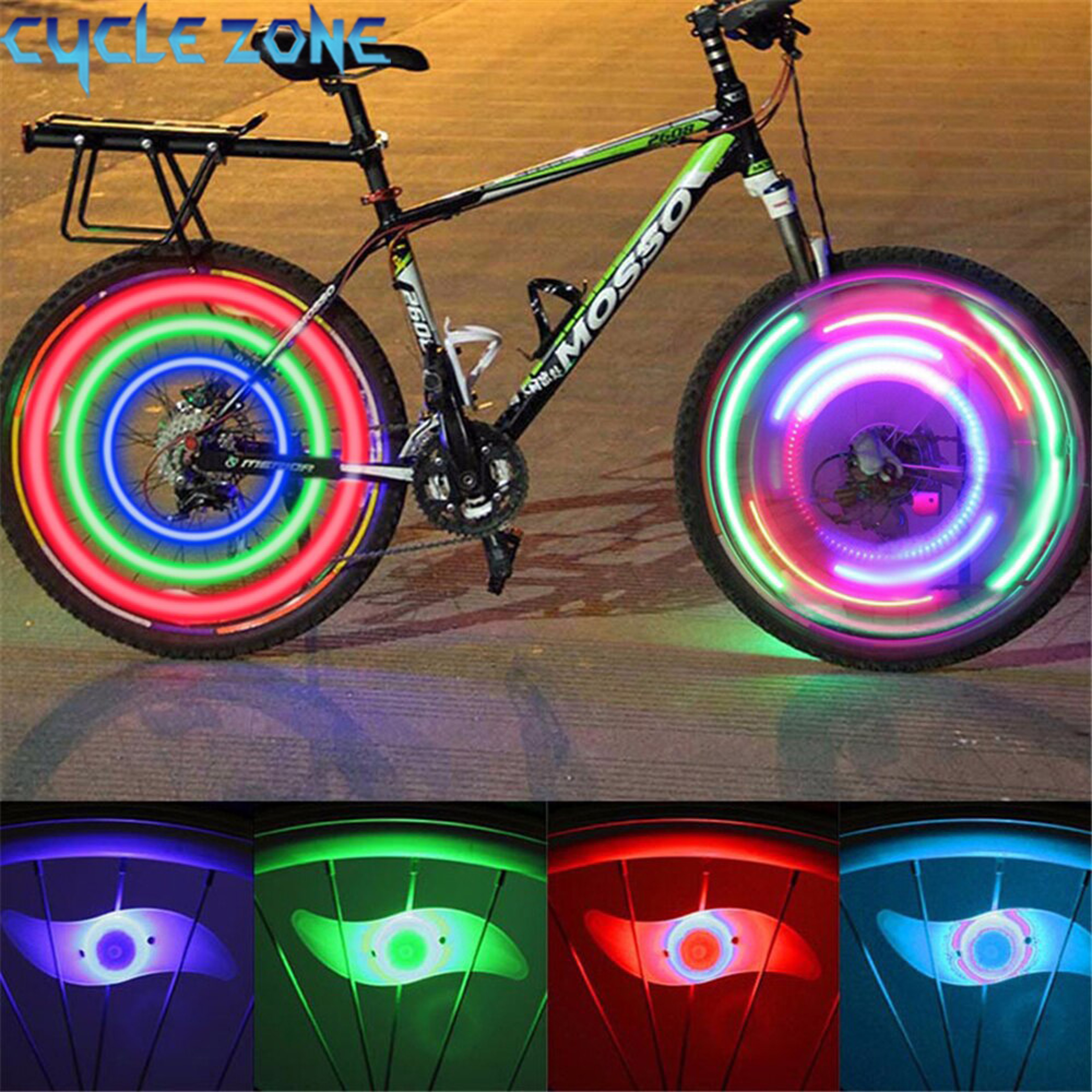 Seven Color LED Bike Wheel Lights For Night Riding 1