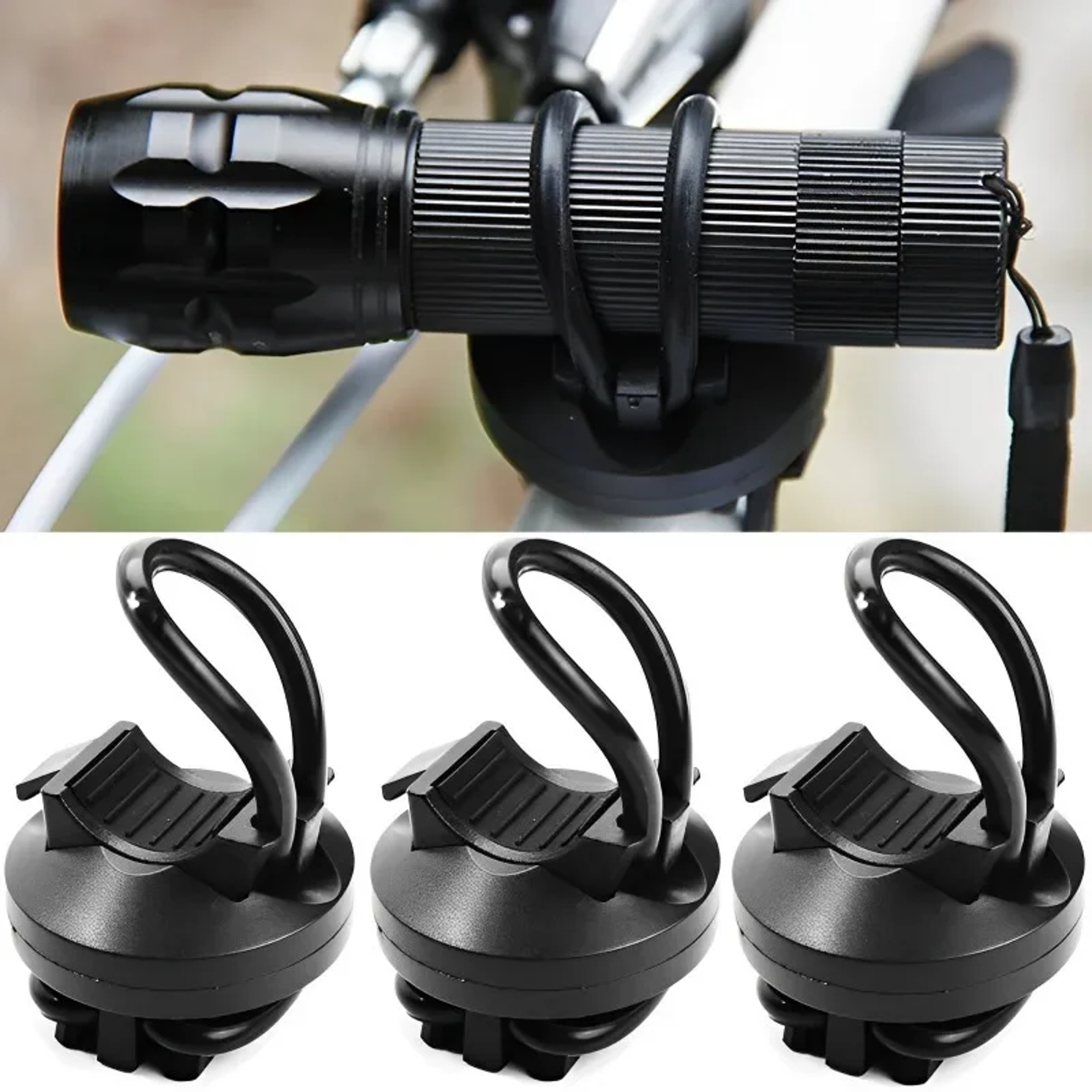 Degree Bicycle Flashlight Mount With Rotating Handlebar Light Bracket 1