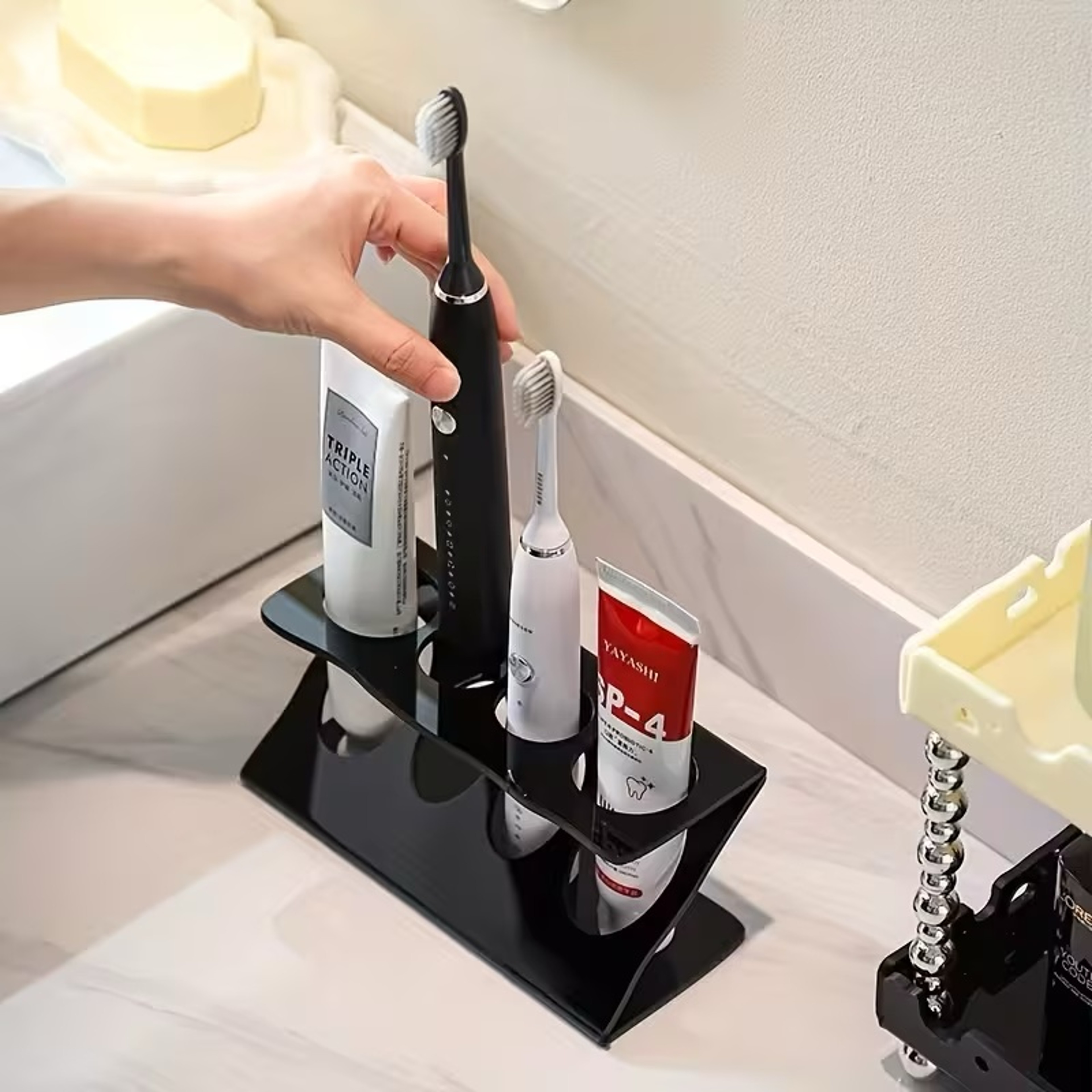 Draining Toothbrush Holder And Multipurpose Bathroom Organizer 3