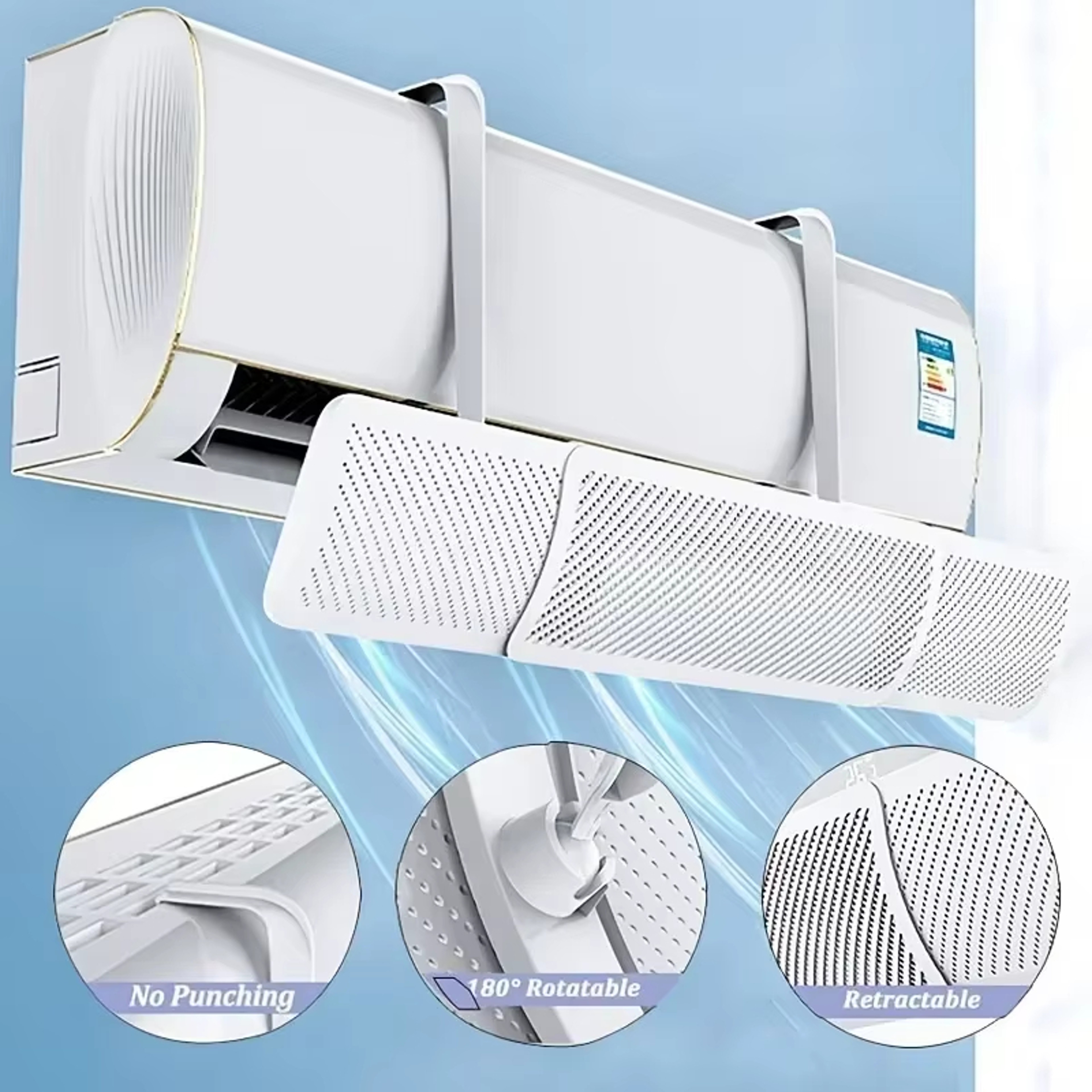 Adjustable Air Conditioner Deflector Retractable AC Wind Shield 3