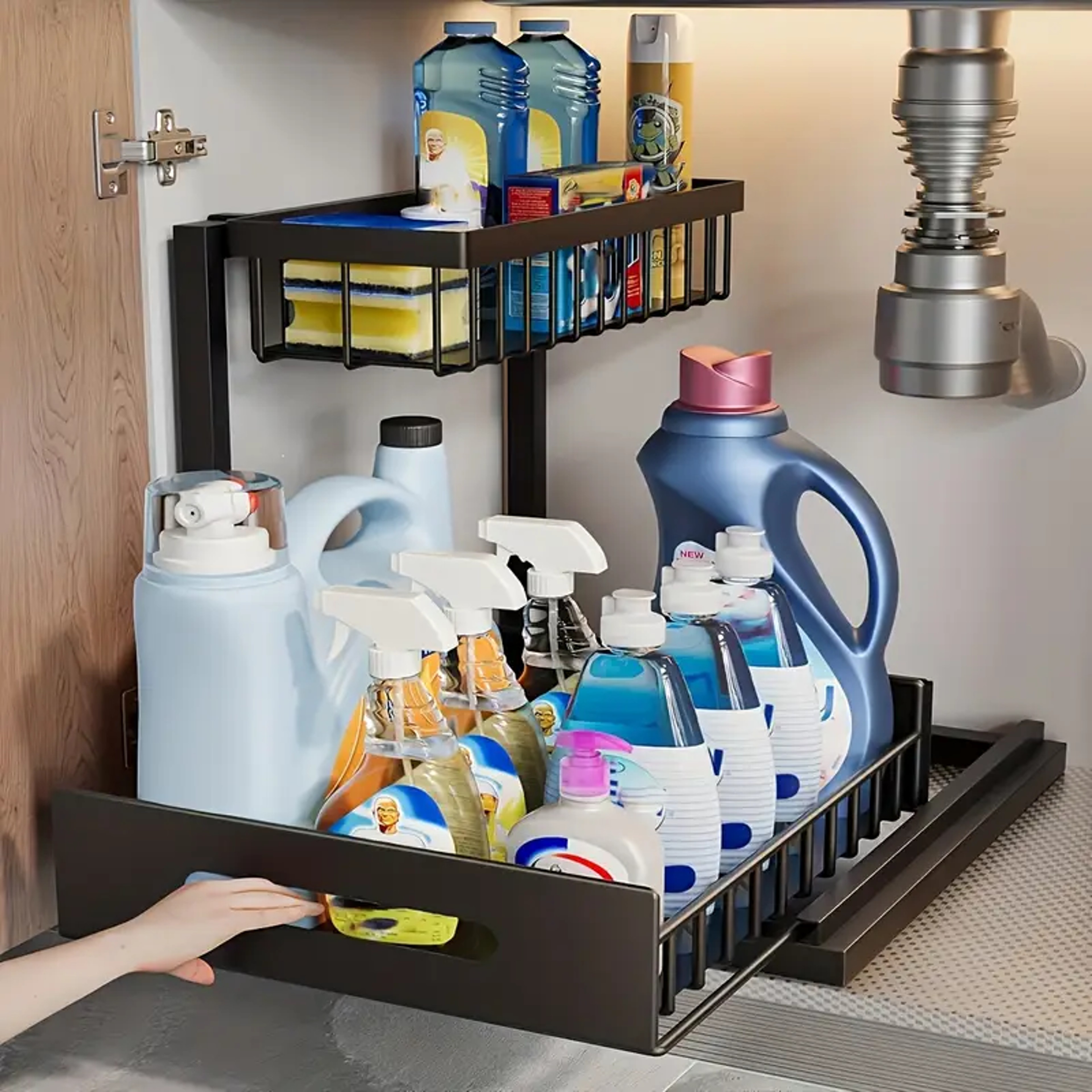 Pull Out Under Sink Organizer and Cabinet Storage Shelf – view 1