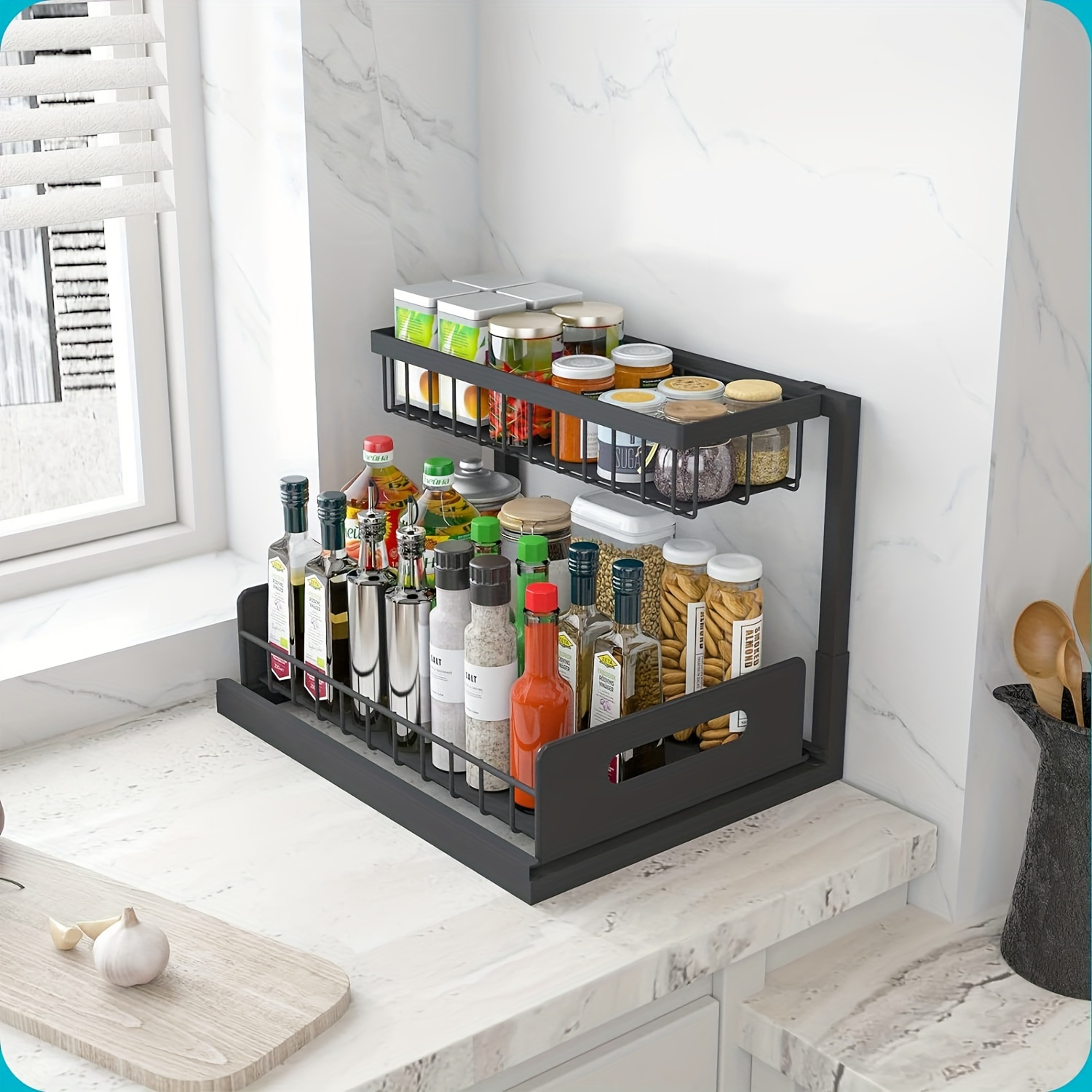 Pull Out Under Sink Organizer and Cabinet Storage Shelf – view 4