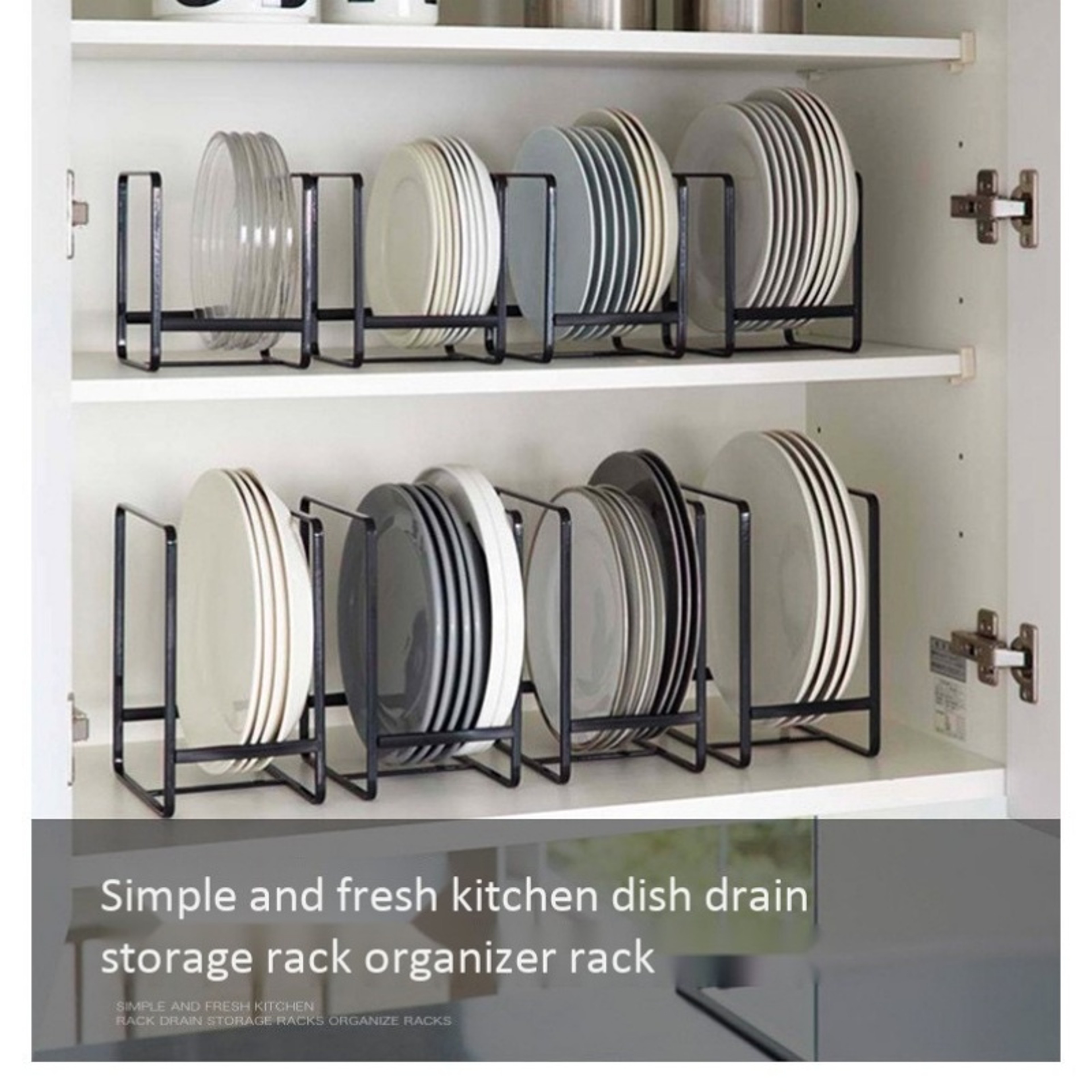 Space Saving Plate Organizer Rack For Cabinet Countertop And Drawer 2