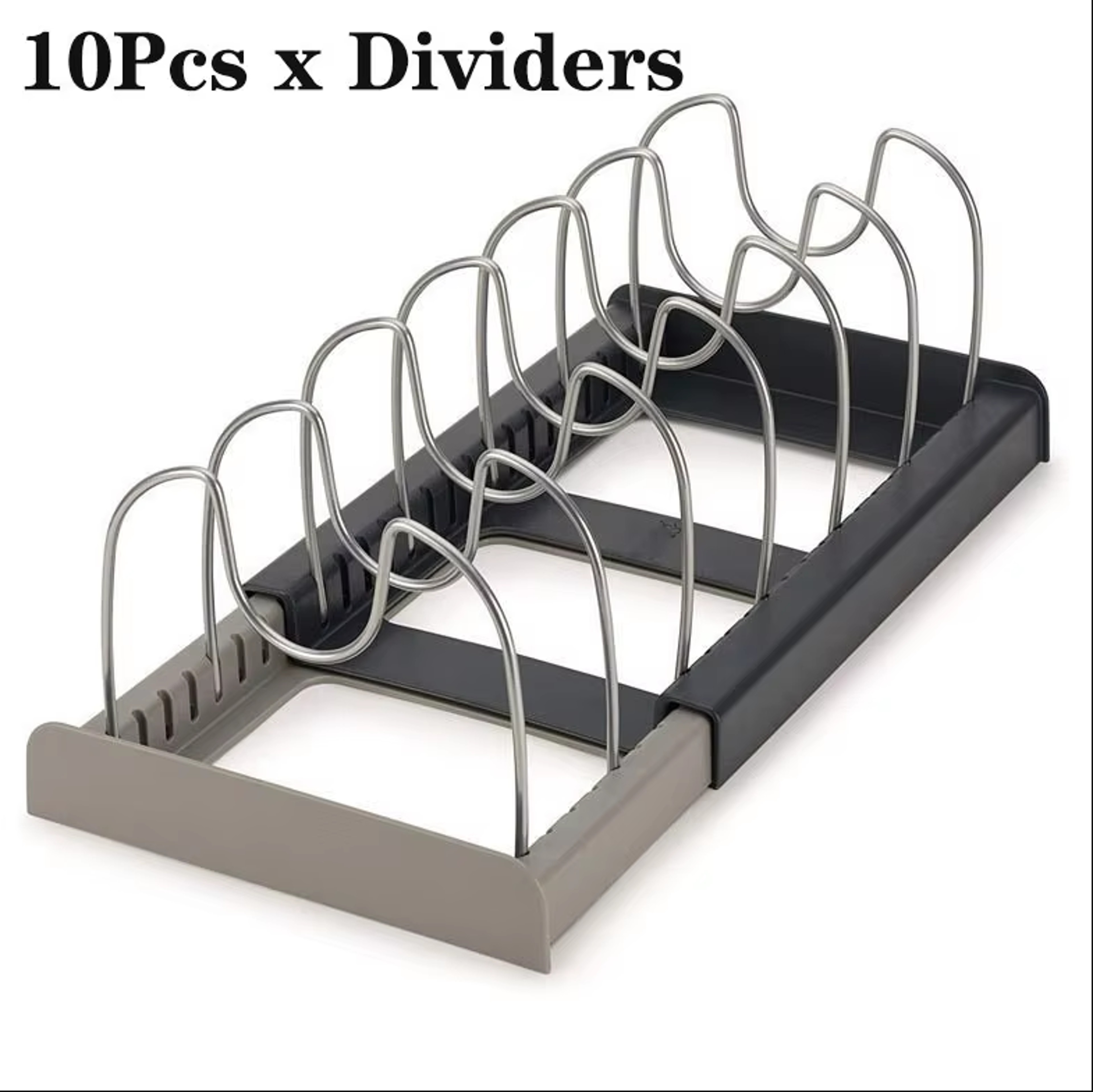 Expandable Pot And Pan Organizer Adjustable Lid And Bakeware Storage Rack 5