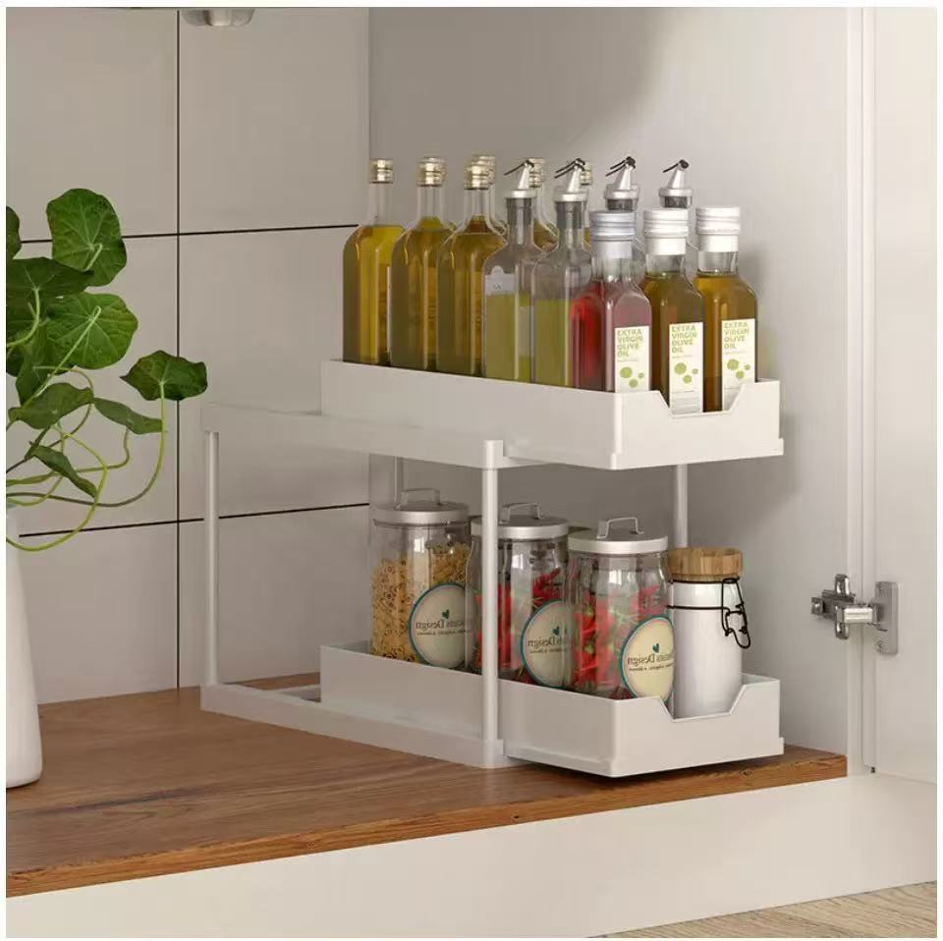 Sliding Under Sink Organizer Pull Out Kitchen Bathroom Storage 1