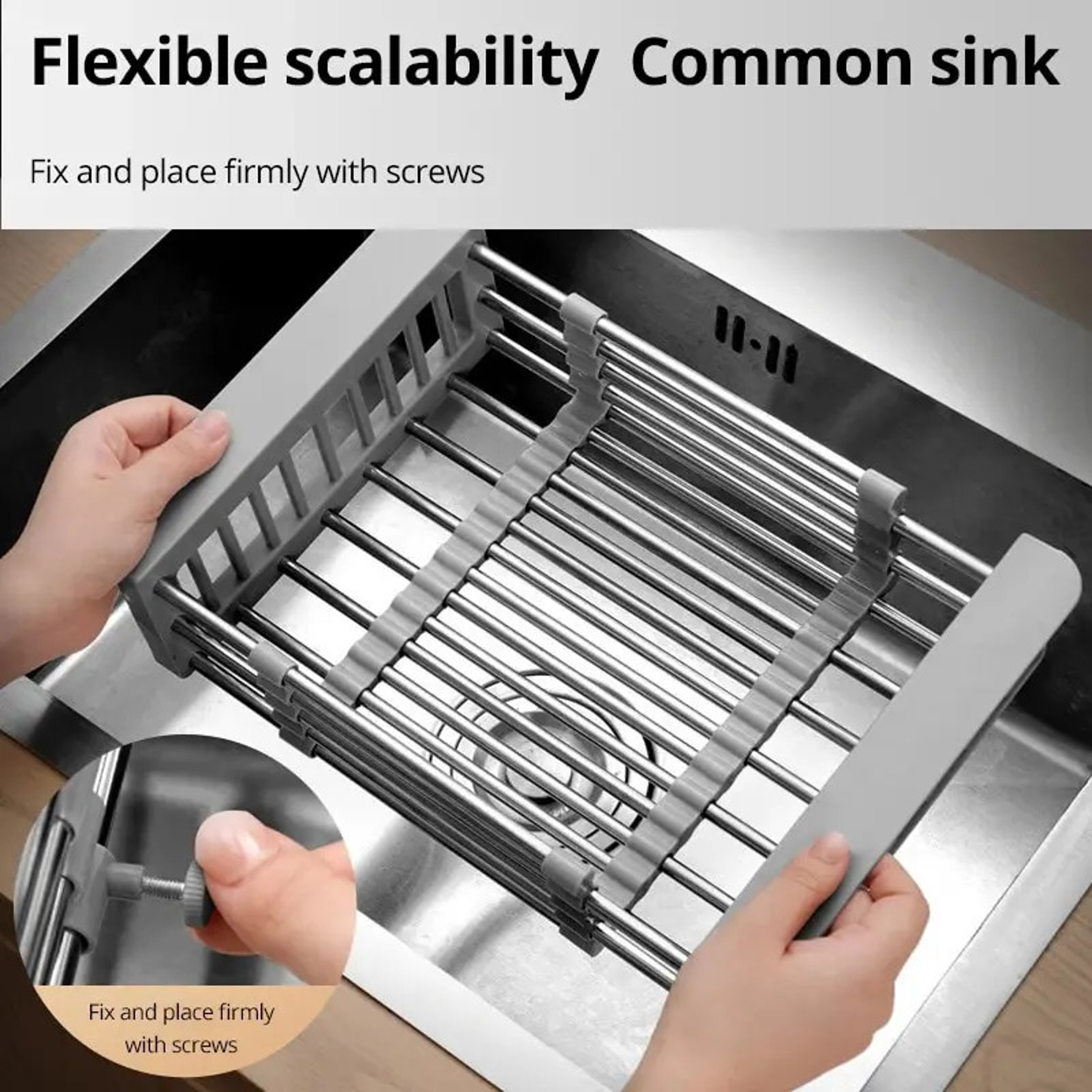 Expandable Stainless Steel Sink Drainer And Drying Basket 1