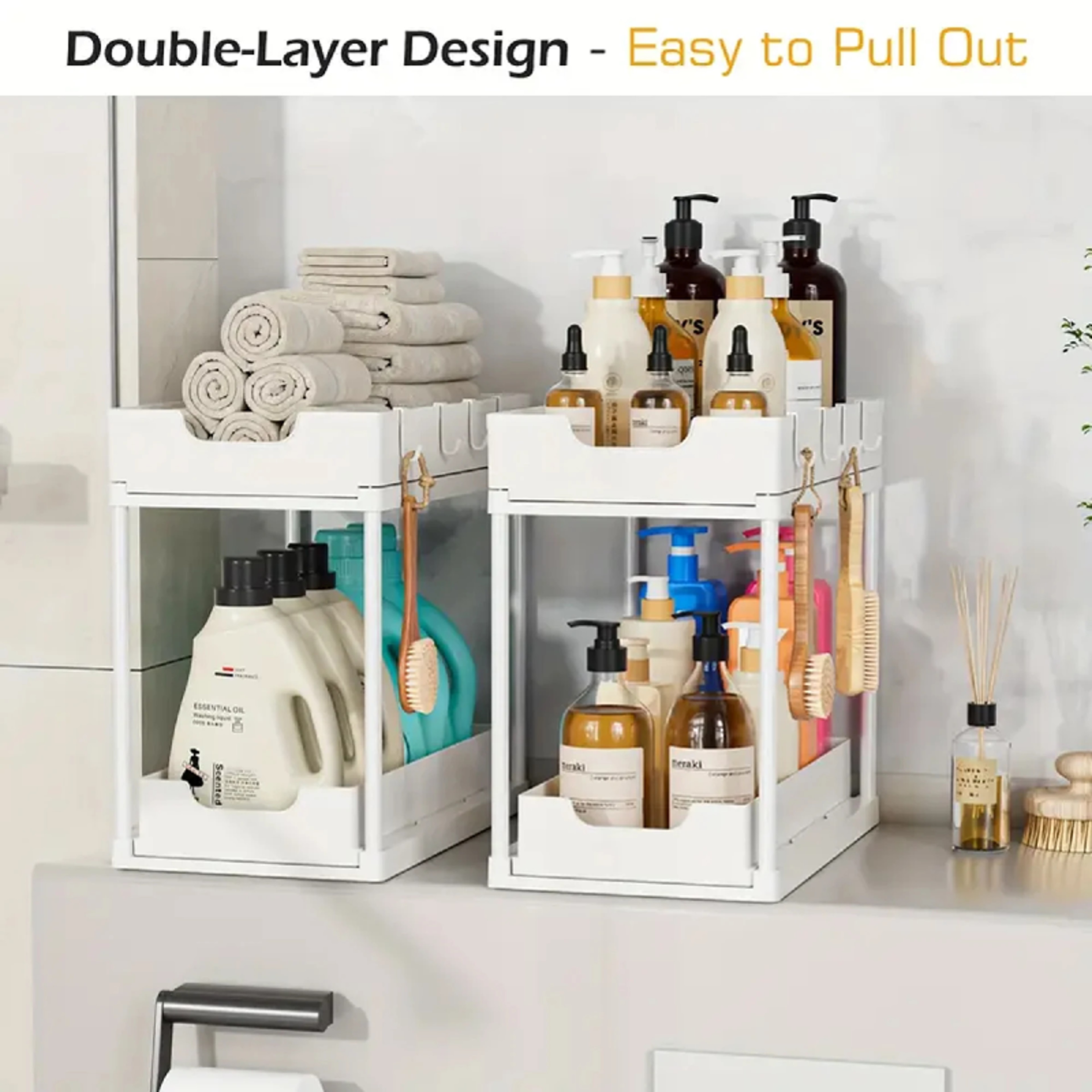 Pull Out Under Sink Organizer And Sliding Cabinet Storage Rack 4