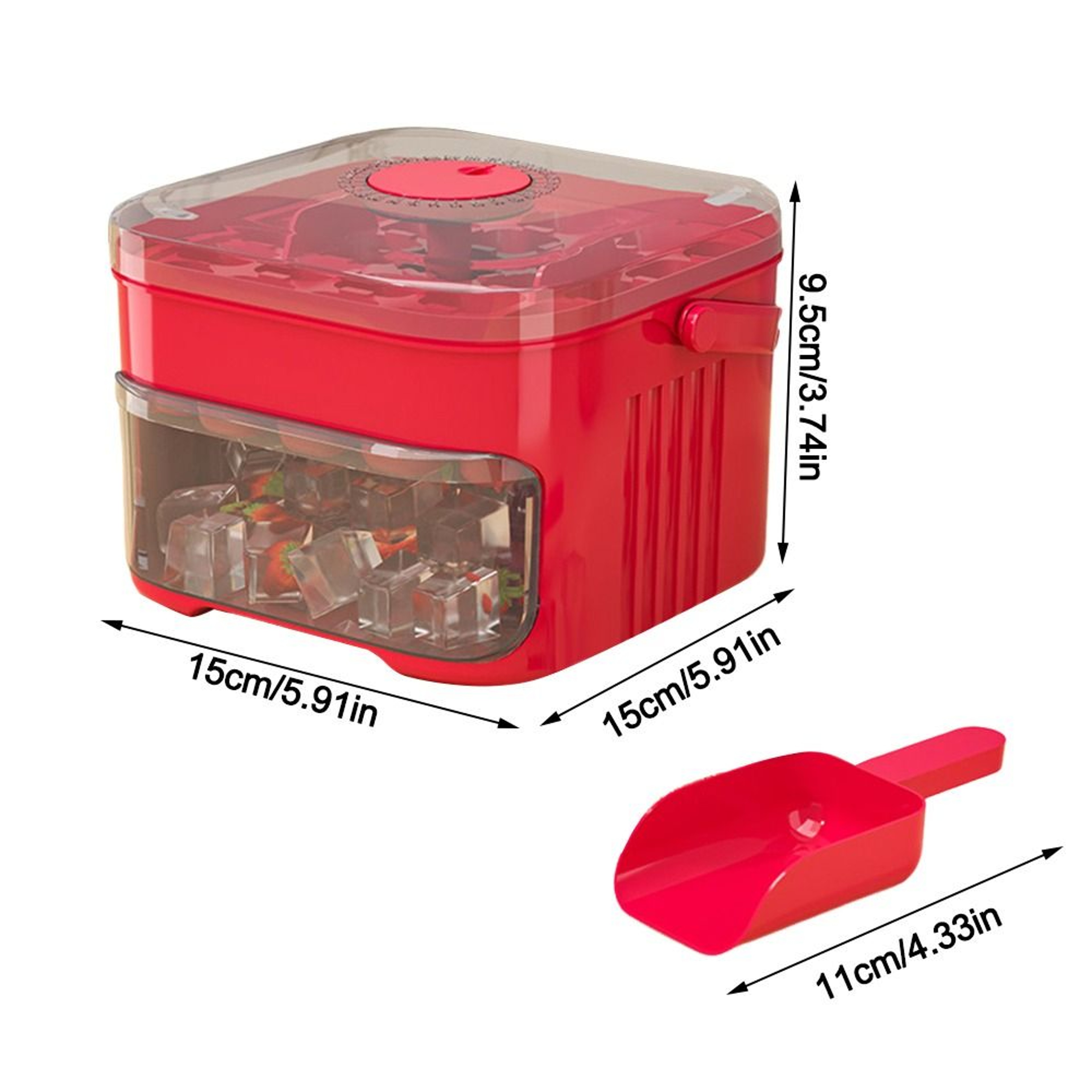 Cube Easy Release Ice Cube Tray With Lid And Storage Bin 5