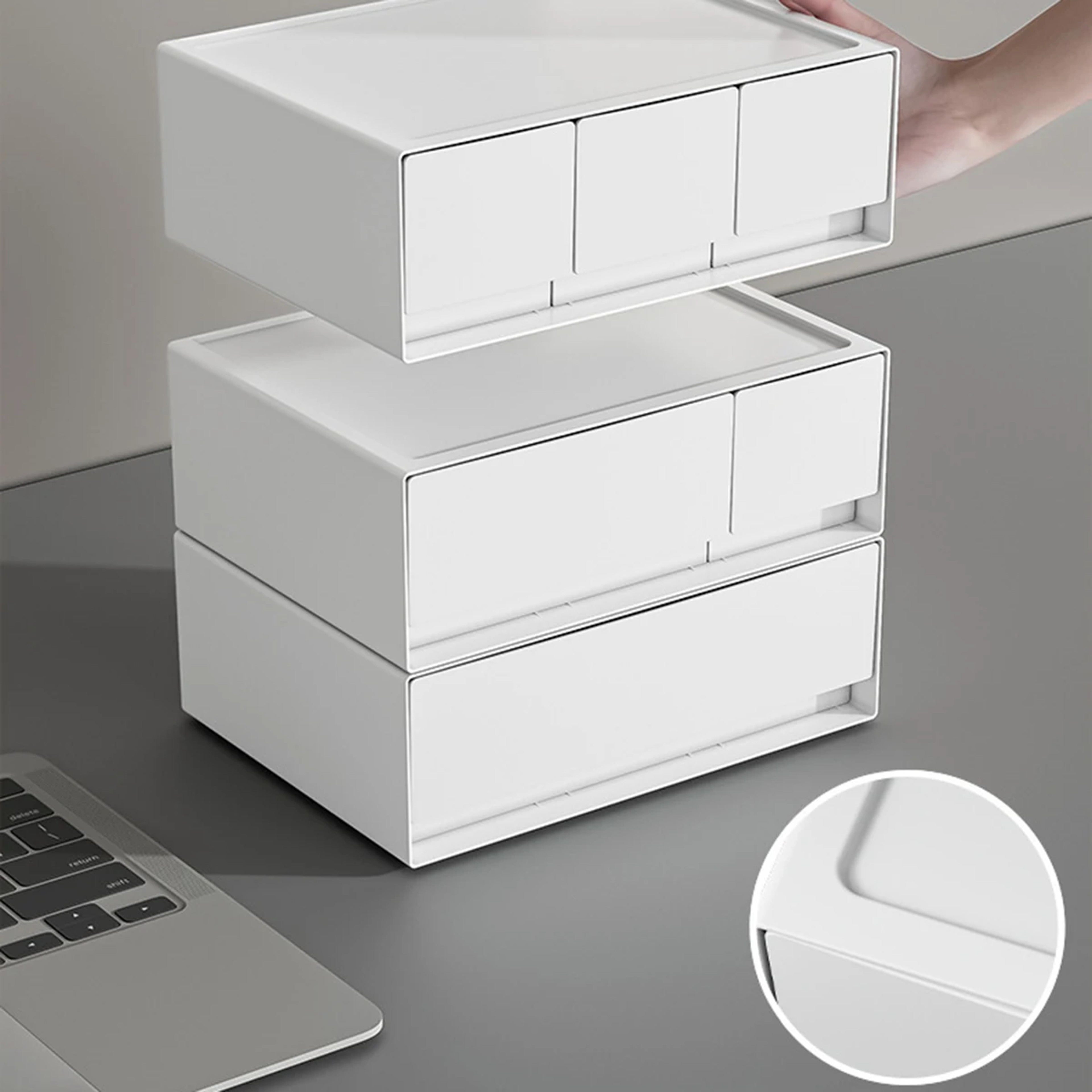 Stackable Desktop Drawer Organizer For Stationery Jewelry And Office Storage 3