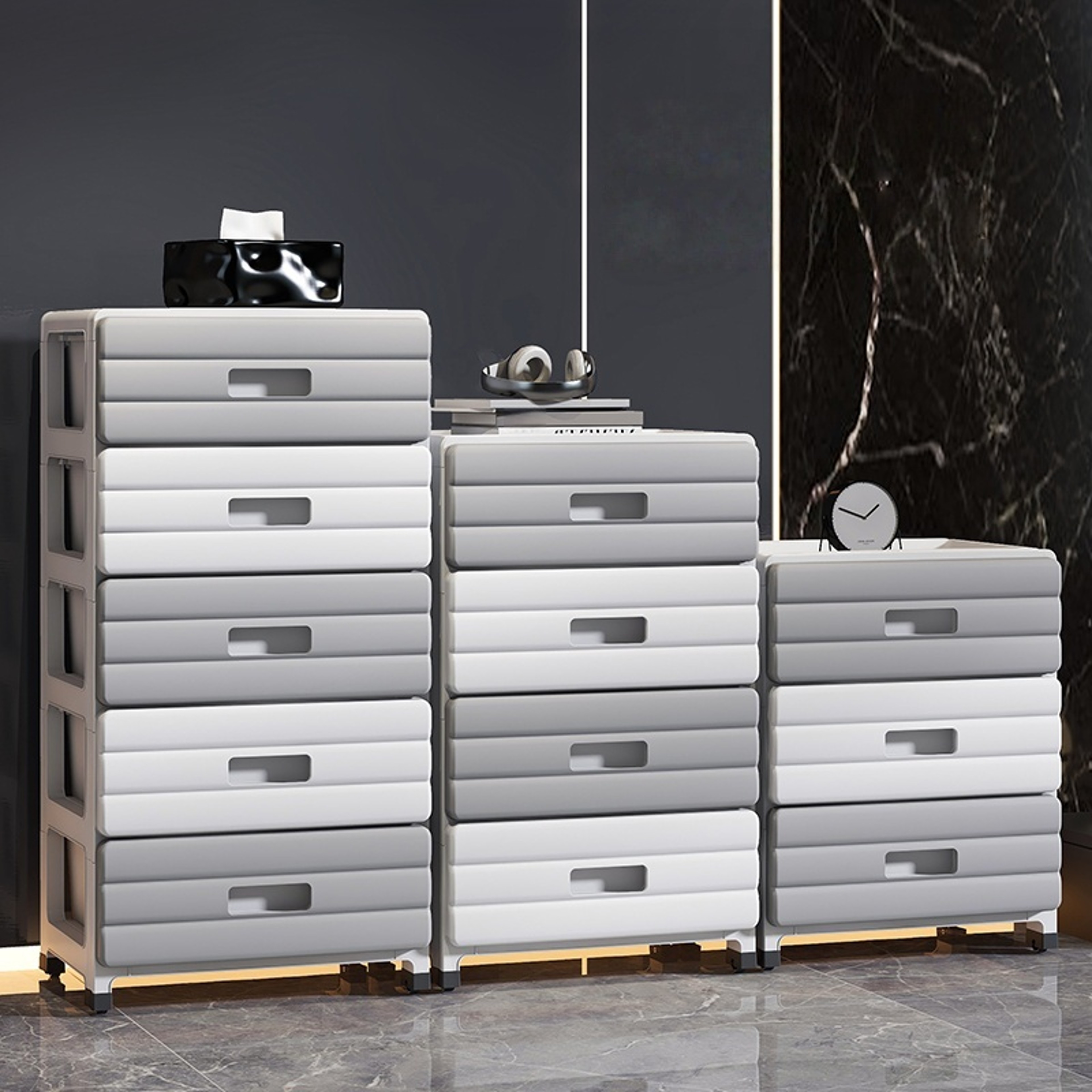 Slim Rolling Drawer Storage Cabinet Tier Mobile Organizer With Wheels 0