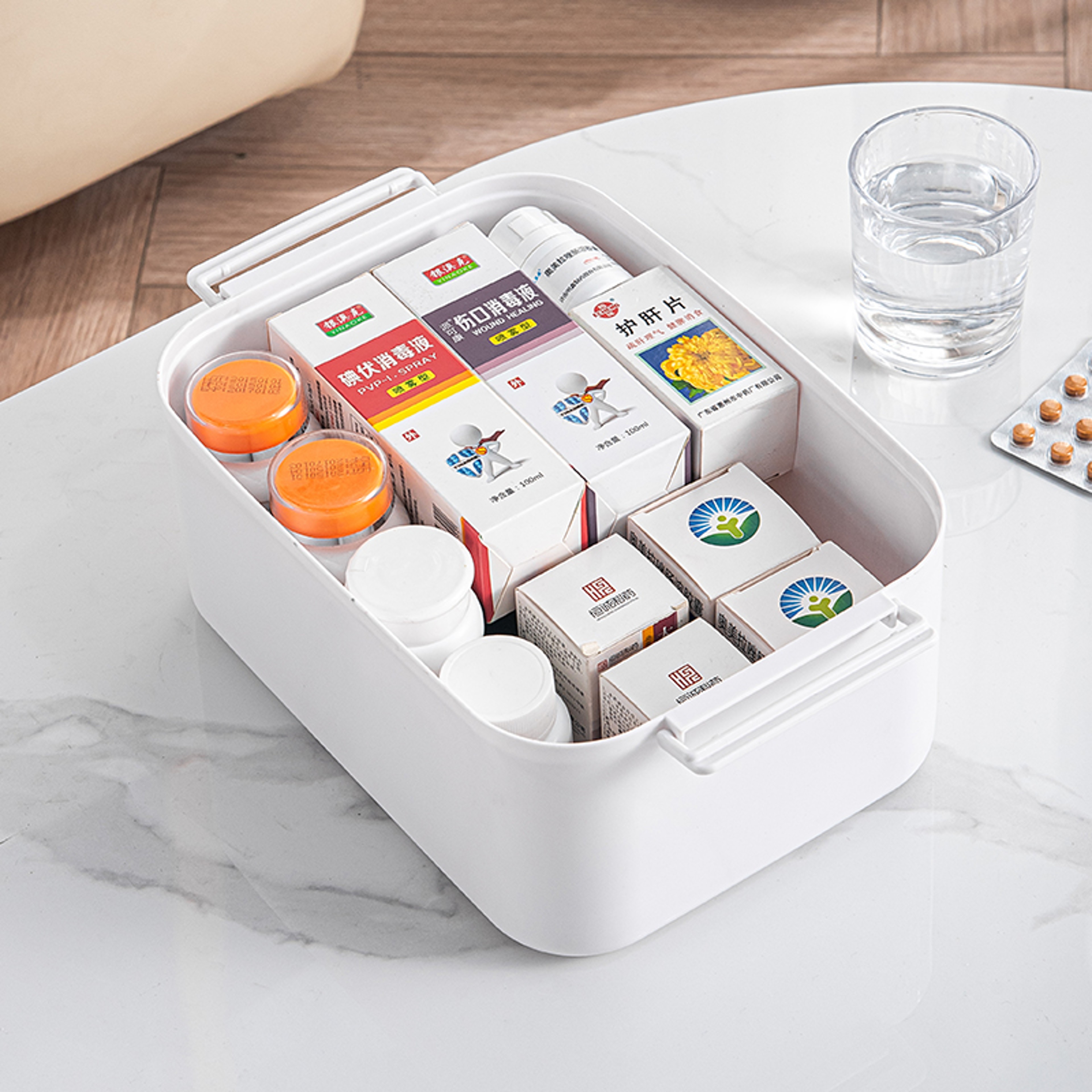 Large Capacity Medicine Storage Box Portable Multi Layer Medical Organizer 2