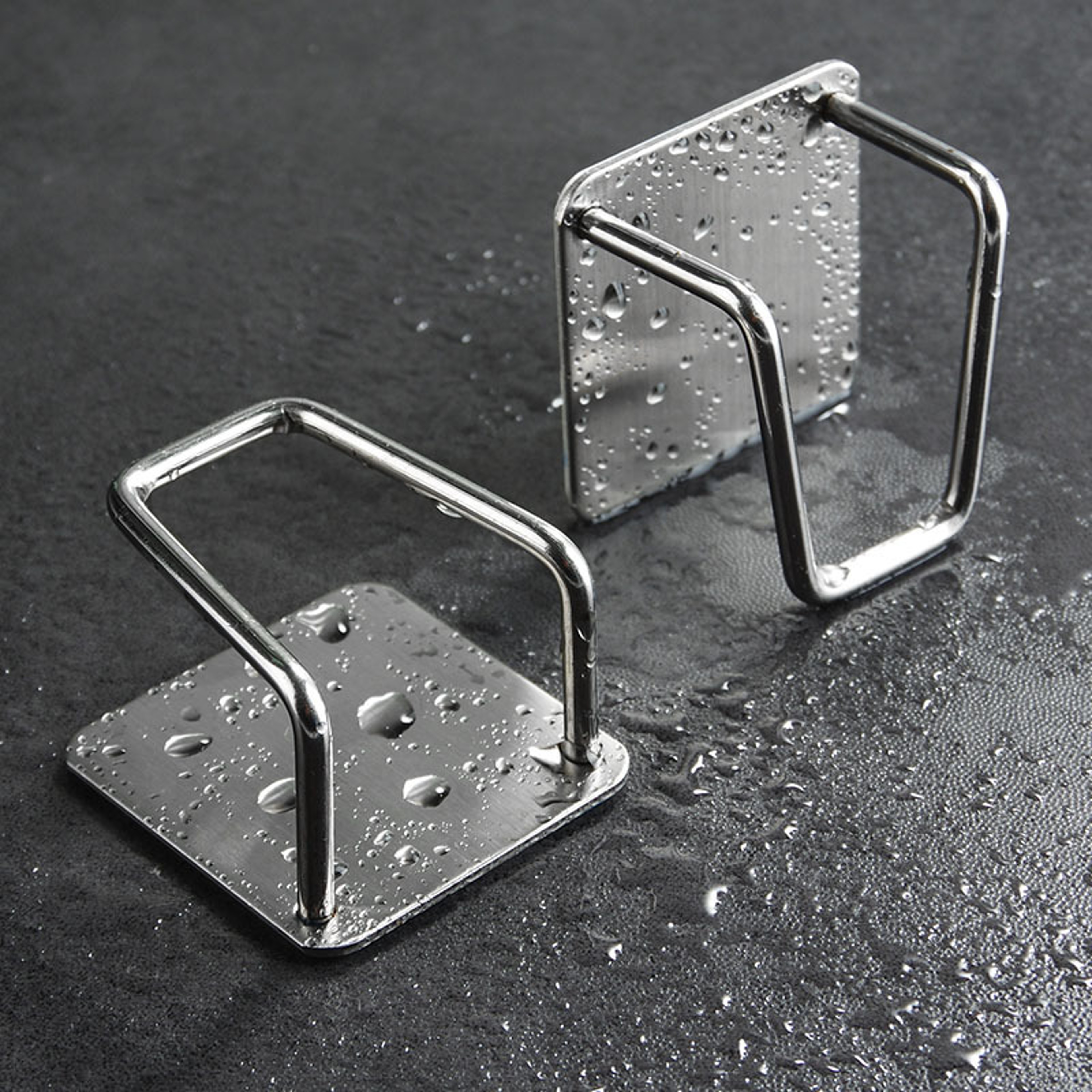 Stainless Steel Sink Sponge Holder Adhesive Draining Kitchen Sink Caddy – view 2