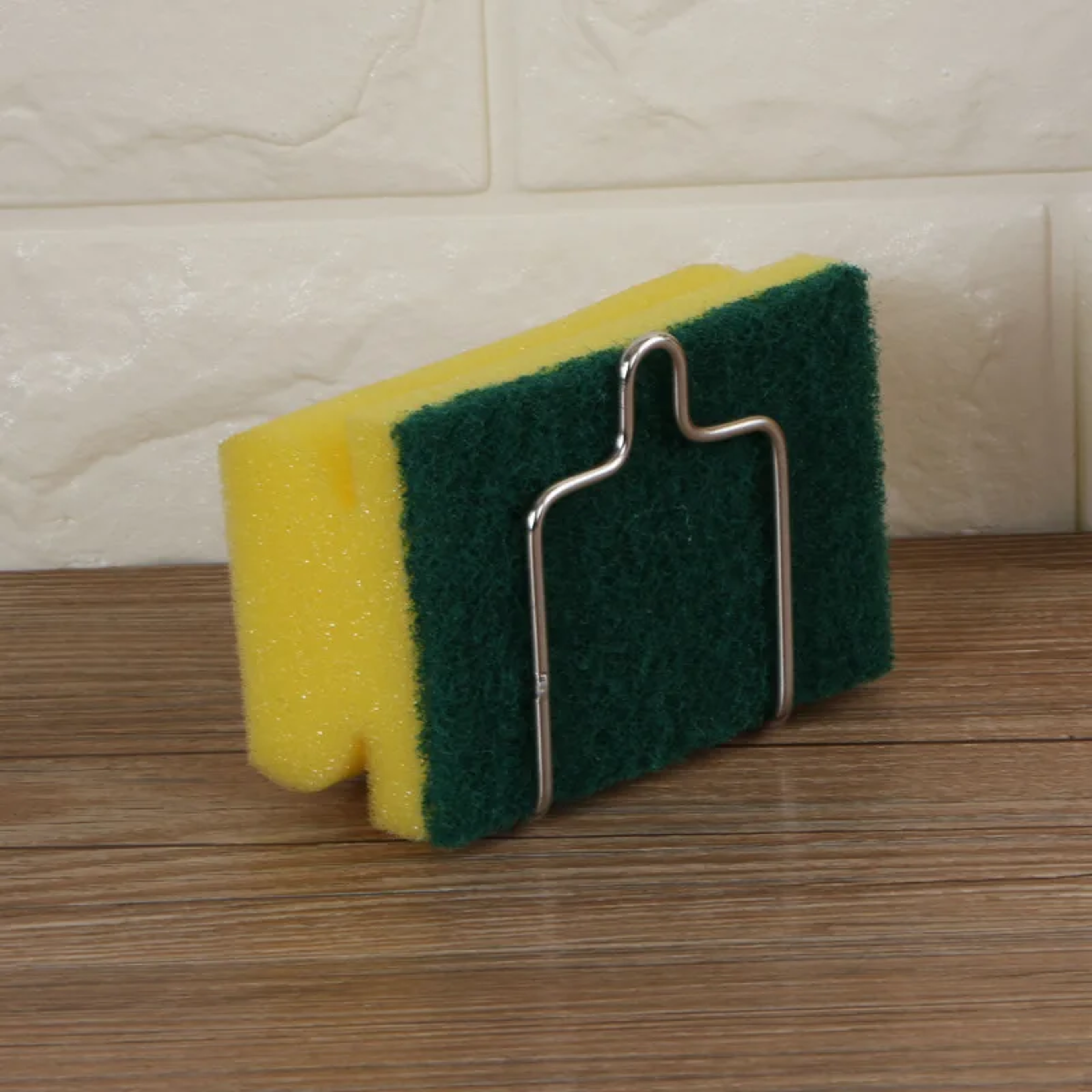 Stainless Steel Suction Cup Sink Caddy Sponge And Brush Holder 2