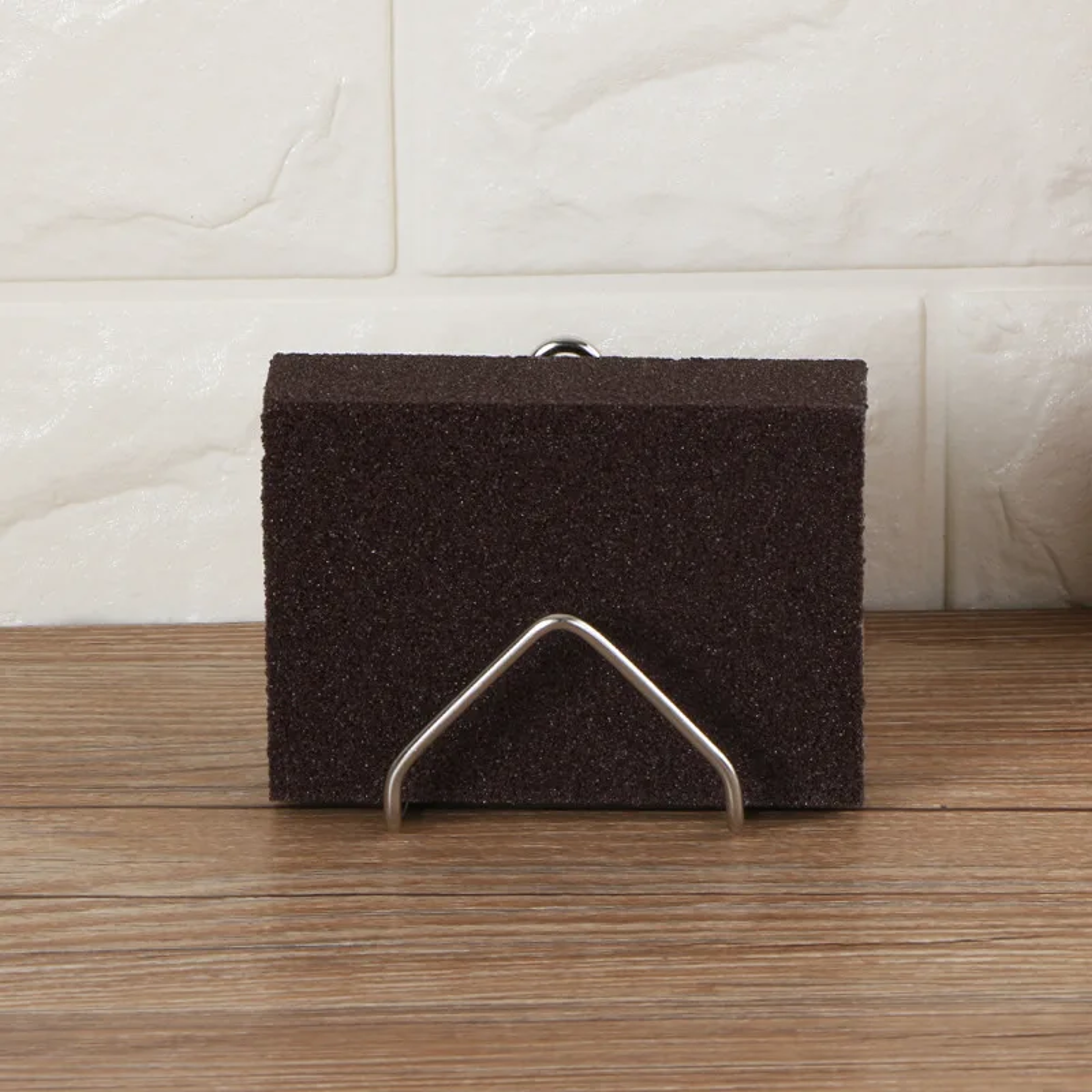 Stainless Steel Suction Cup Sink Caddy Sponge And Brush Holder 3