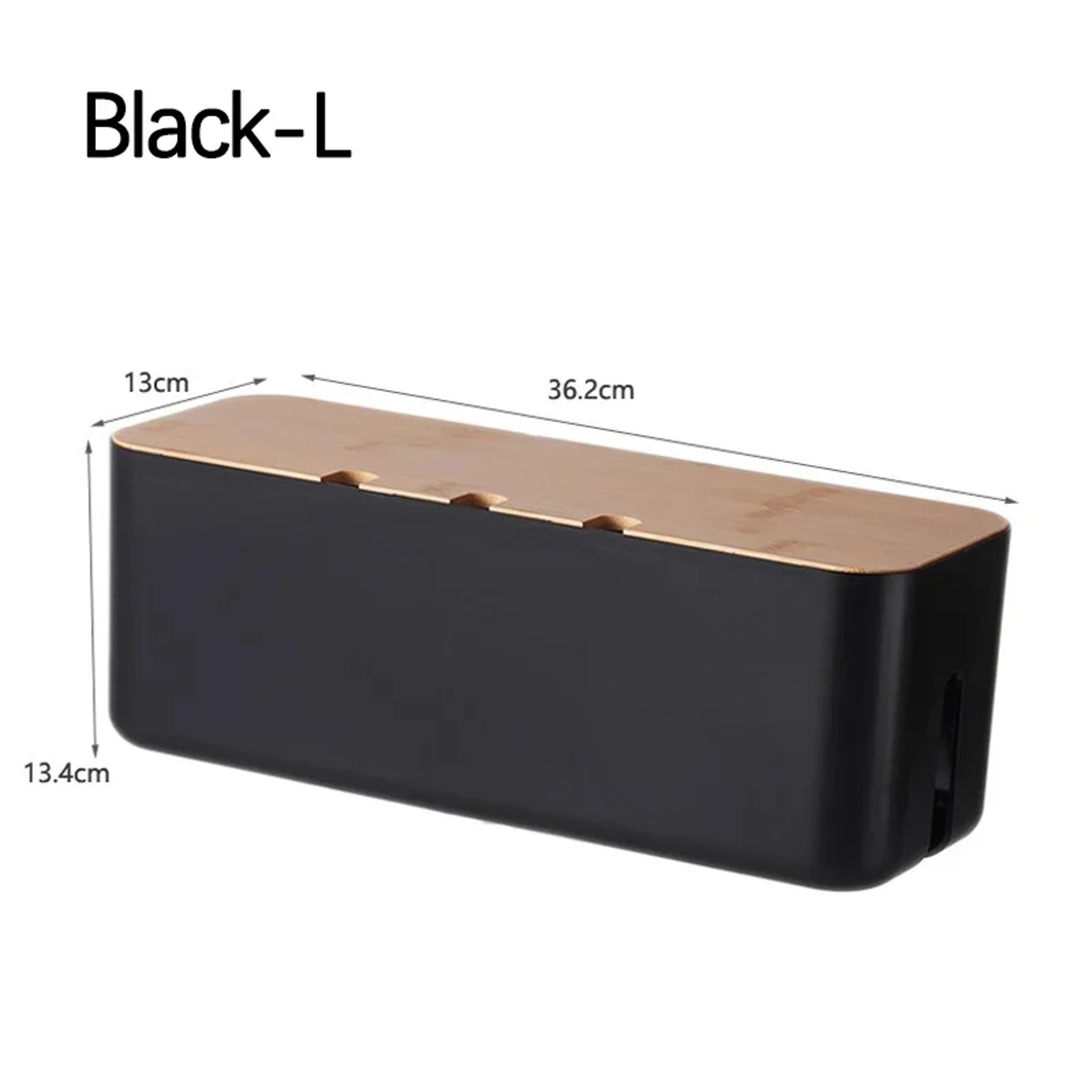 Bamboo Lid Cable Management Box Power Strip Organizer and Desk Cord Hider – view 7