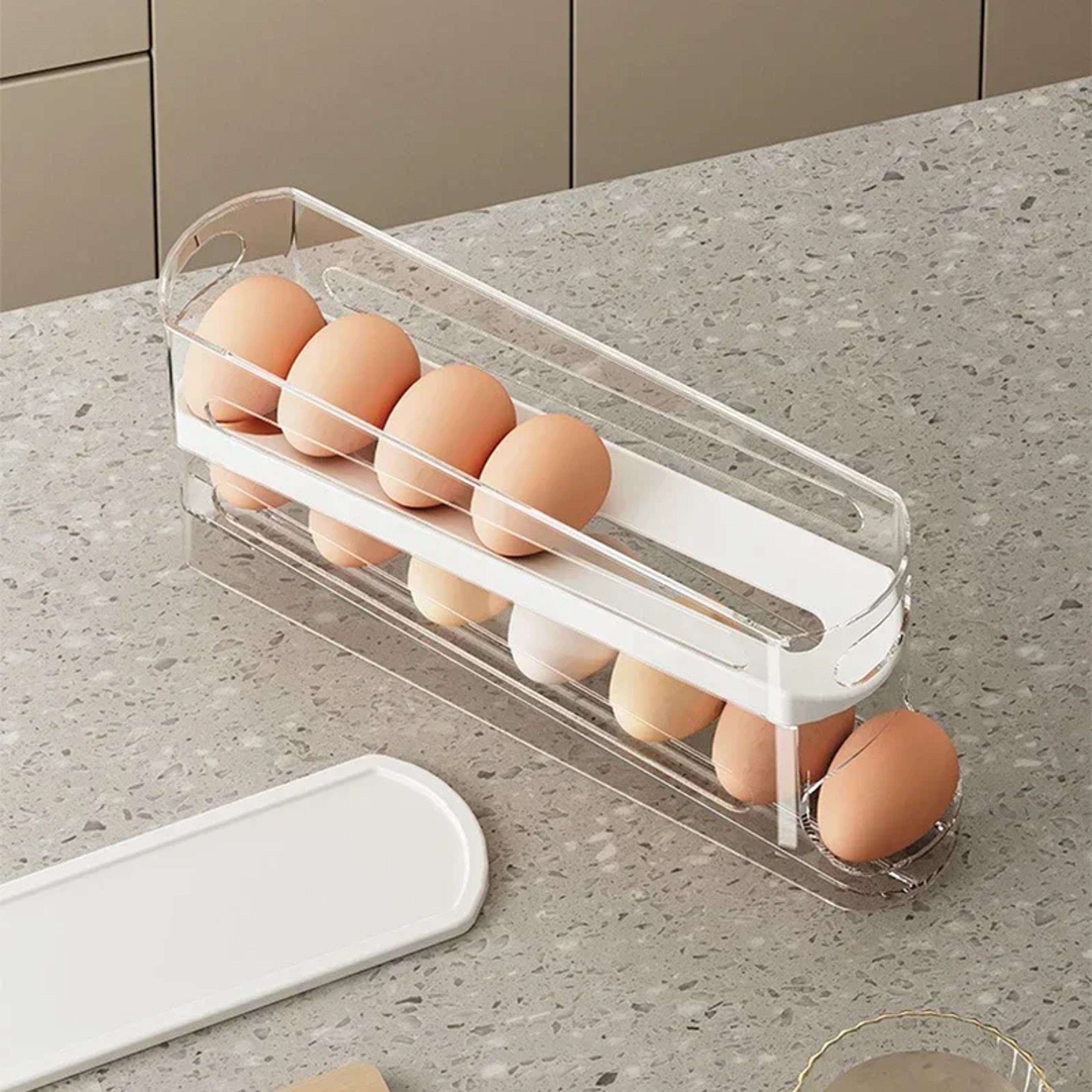 Automatic Rolling Egg Dispenser Refrigerator Egg Organizer 3