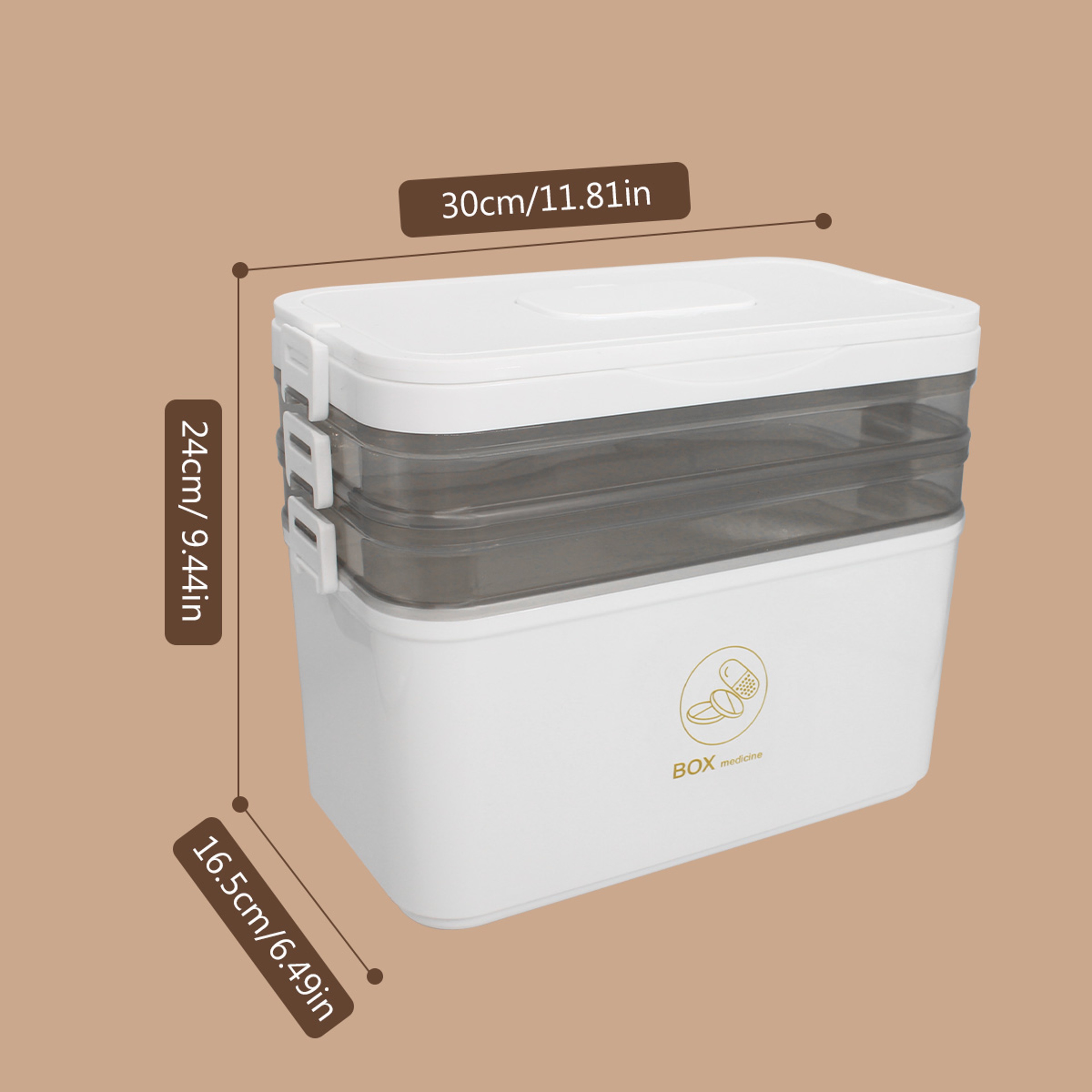 Large Capacity Medicine Storage Box Portable Multi Layer First Aid Organizer For Home And Travel 5